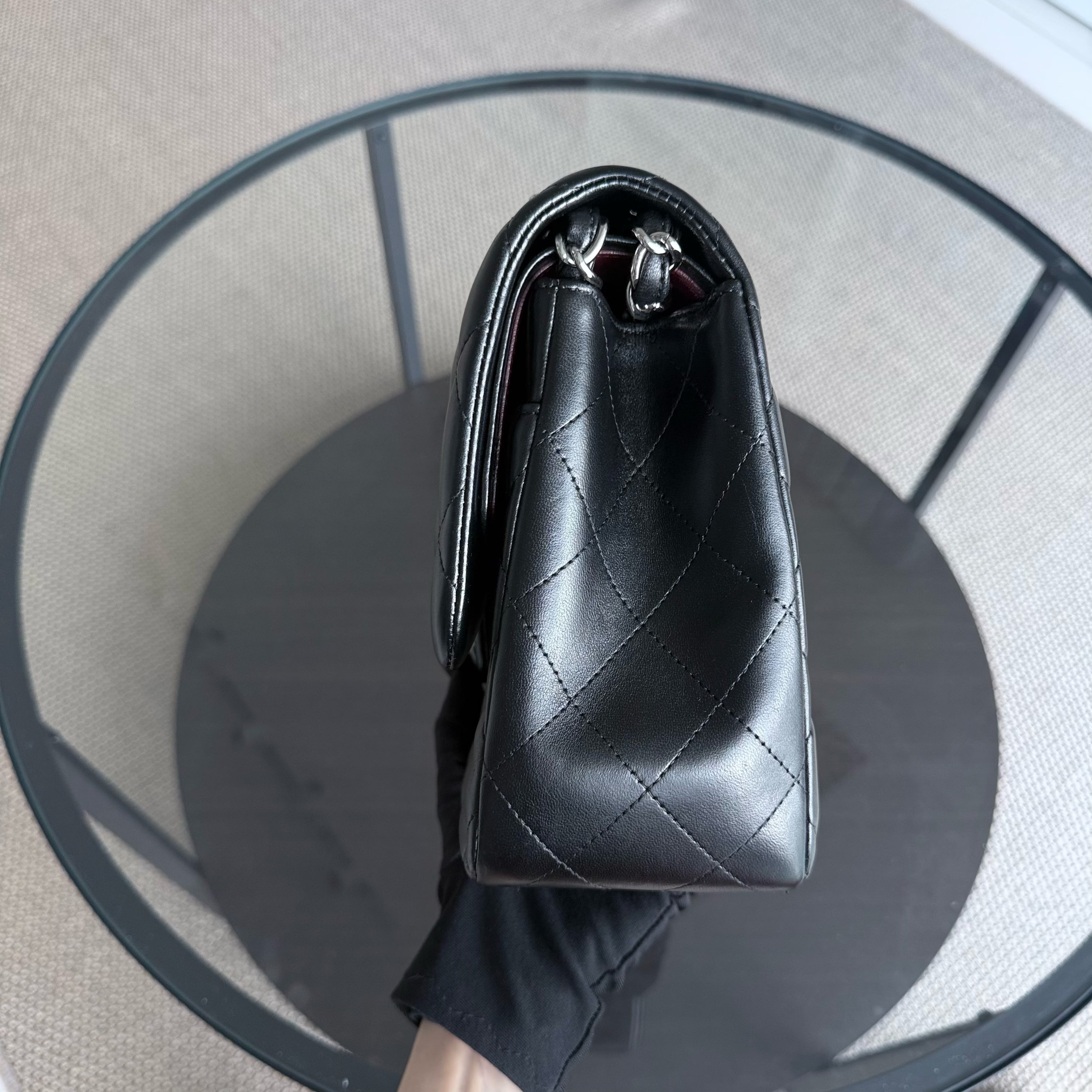 Chanel Classic Flap Jumbo - Double Flap 30CM Quilted Lambskin Black Silver Hardware Series 15