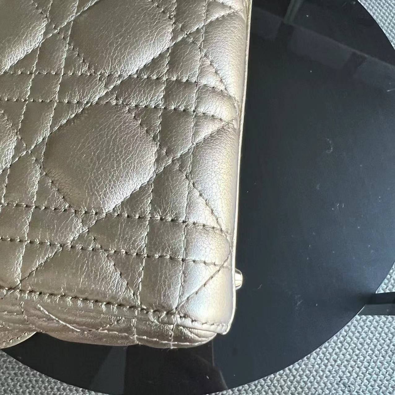 Lady Mini Cannage Lambskin Gold Golden Hardware Chain Version