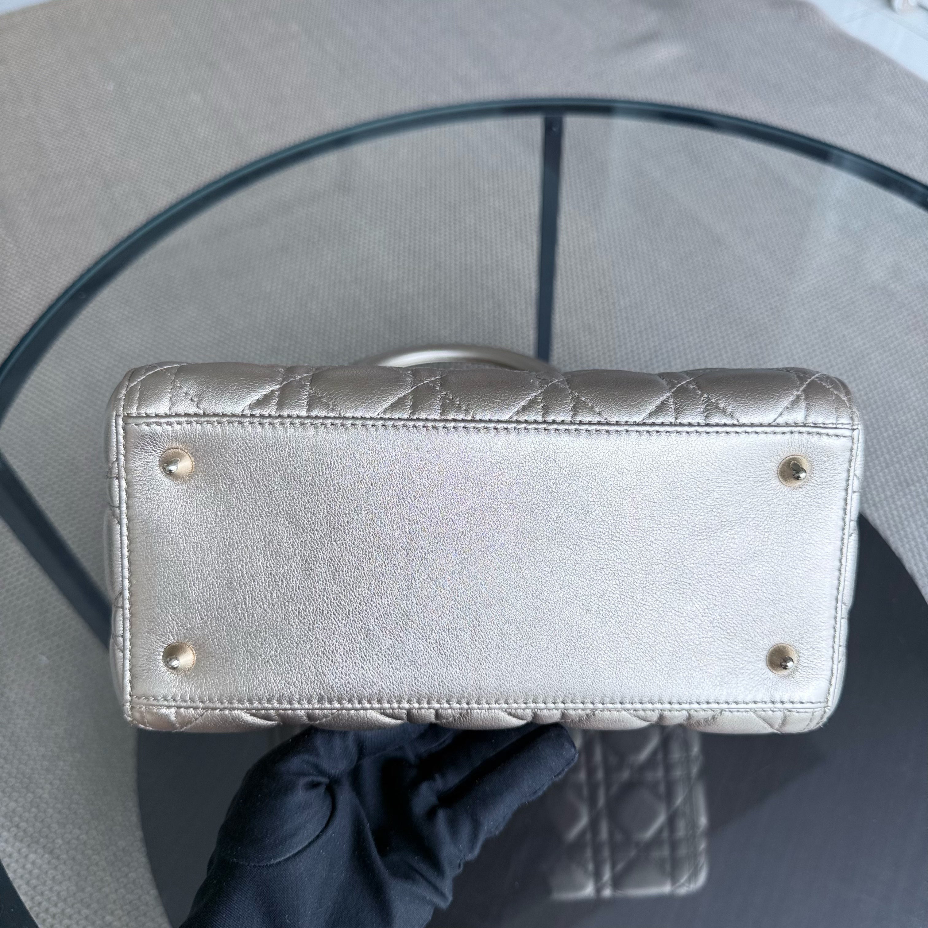Dior Lady Medium - Cannage Gold Calfskin Gold Hardware No Strap