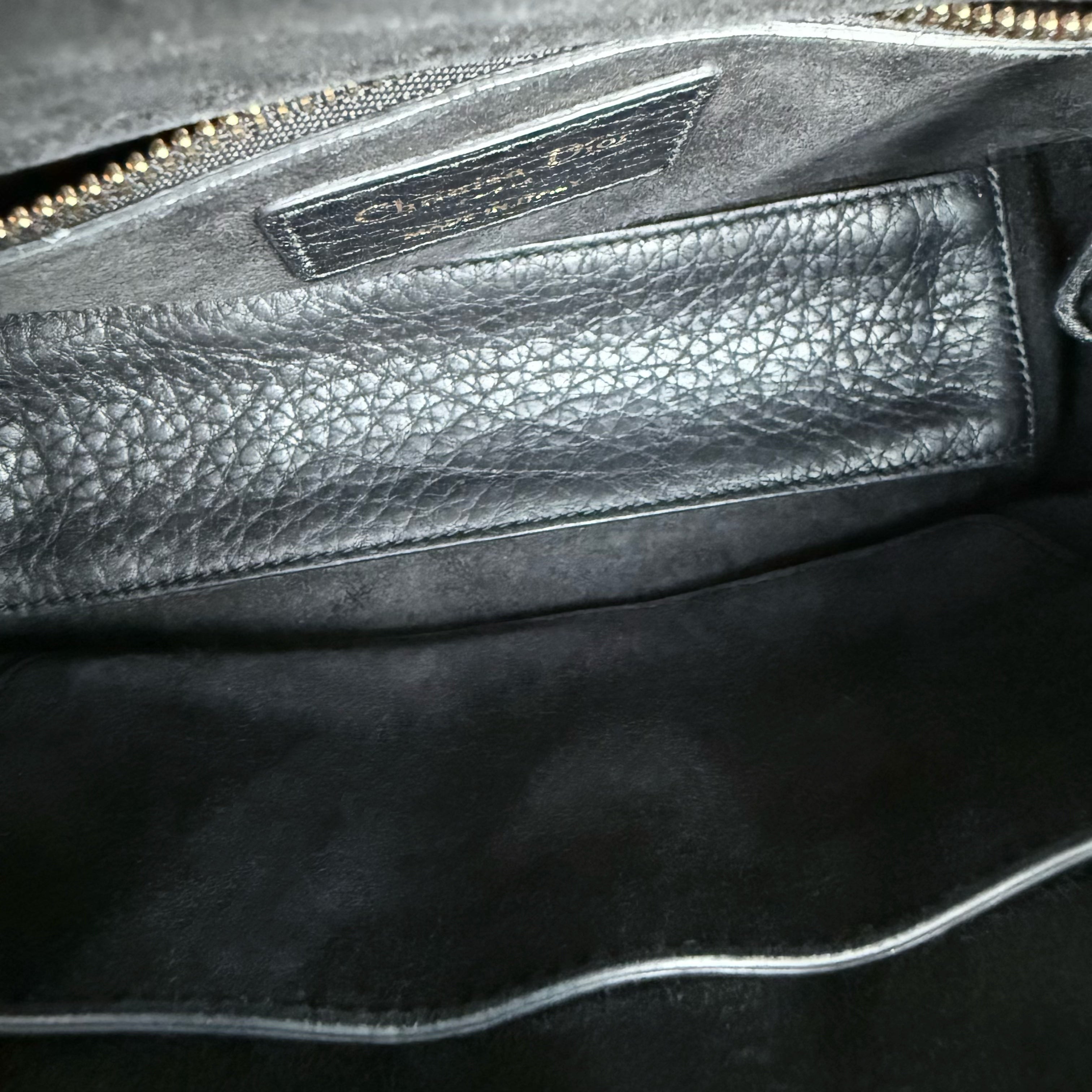 Dior Lady Small Flap - Grained Calfskin Caviar Cannage Black Gold Hardware