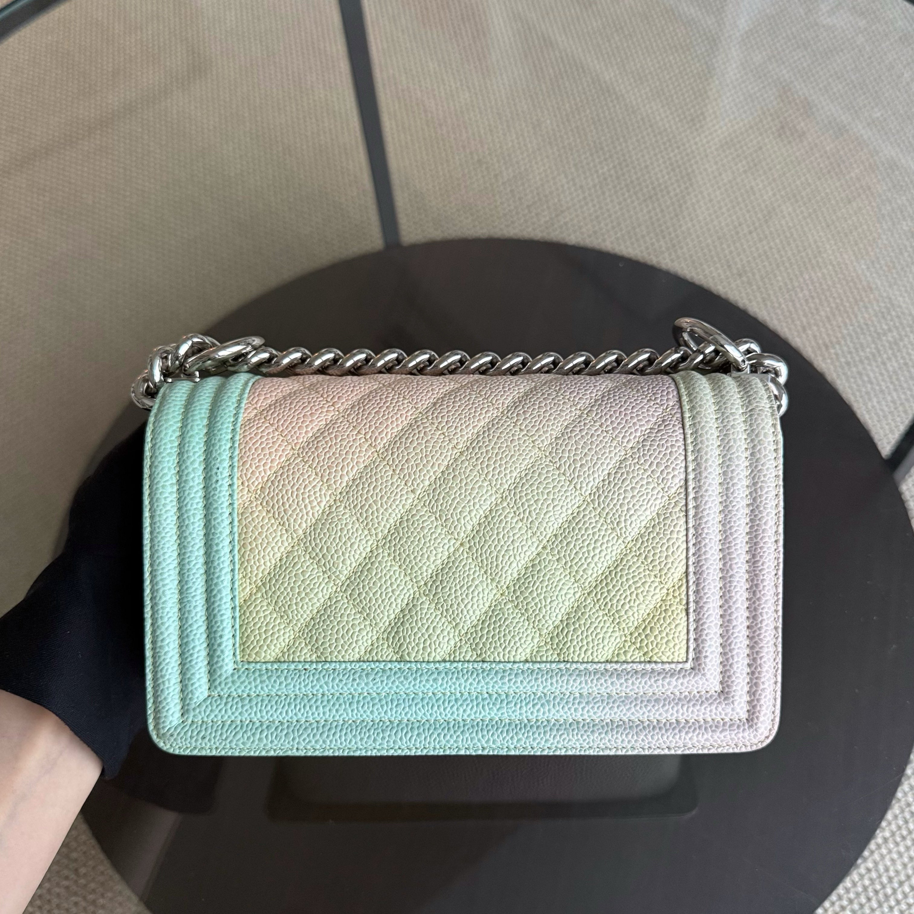 Chanel Boy Small - Caviar 20CM Quilted Raibow Limited Edition Series 25