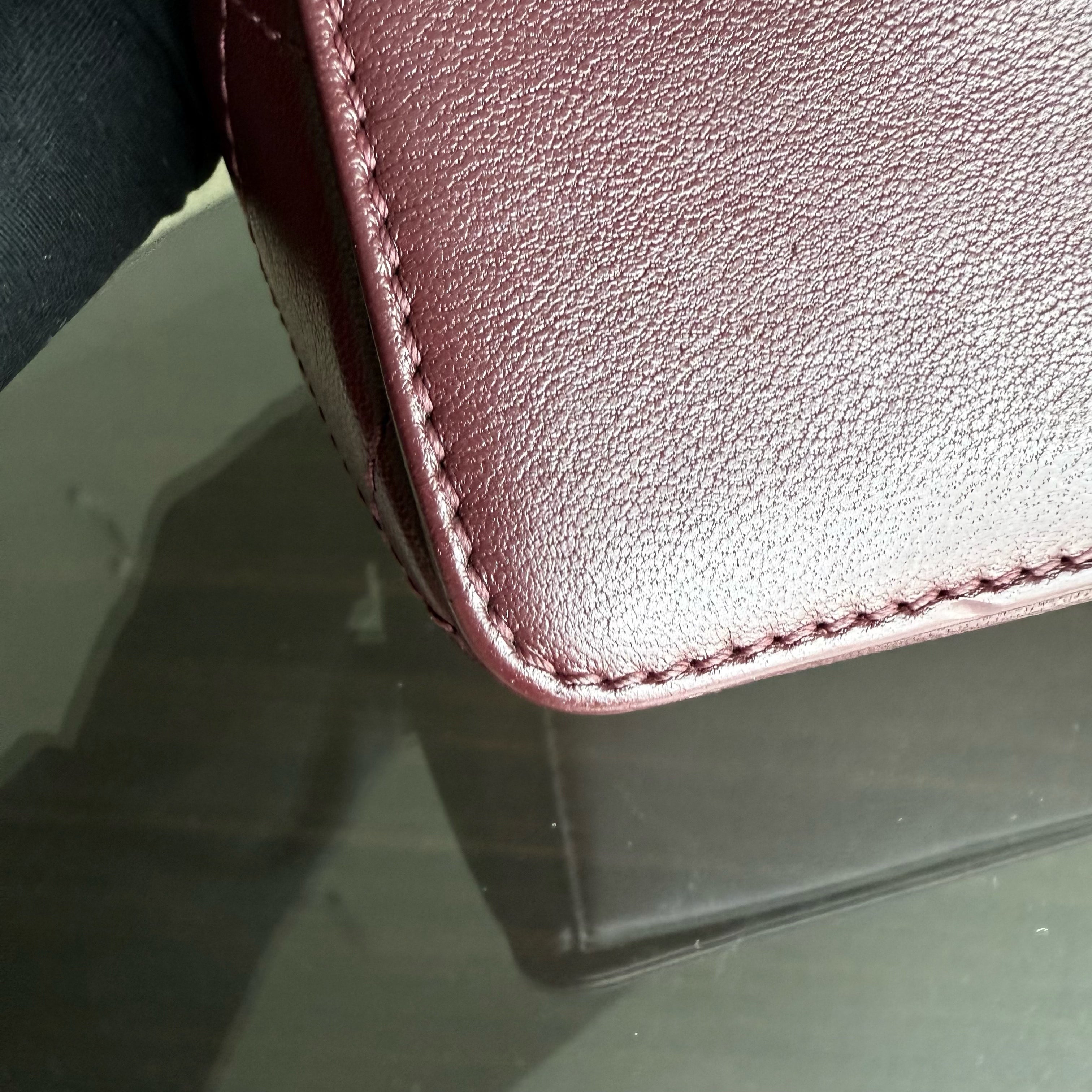 Chanel Mademoiselle Seasonal Flap - 25CM Quilted Lambskin Burgundy Gold Hardware Series 23