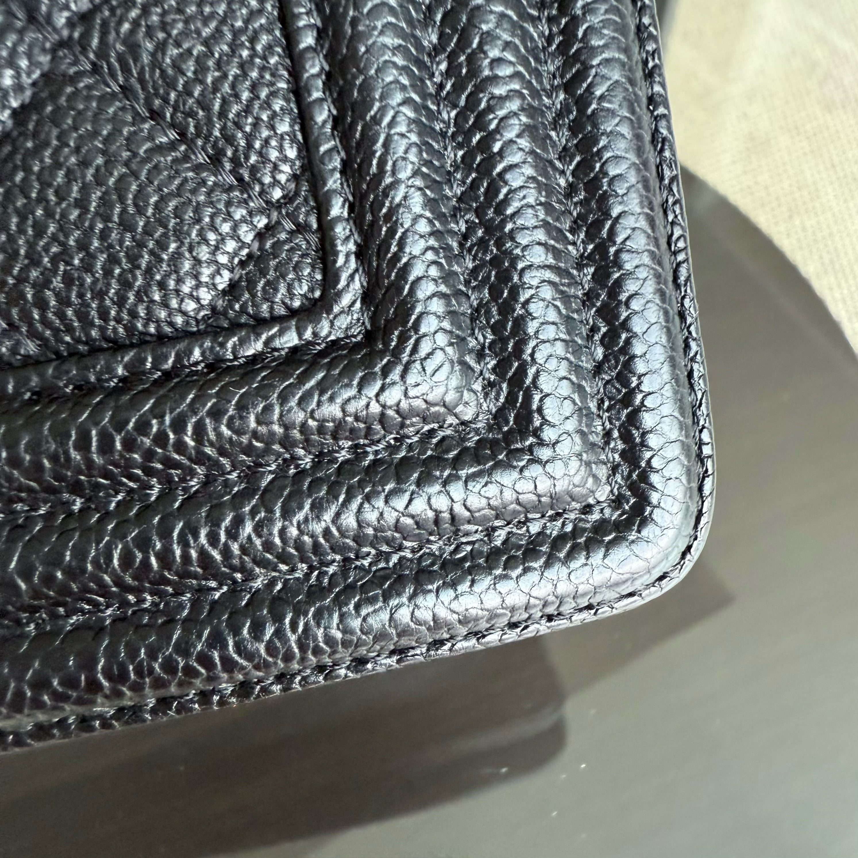 Chanel Boy Medium - Caviar 28CM New Medium Quilted Black Ruthenium Silver Hardware Series 23