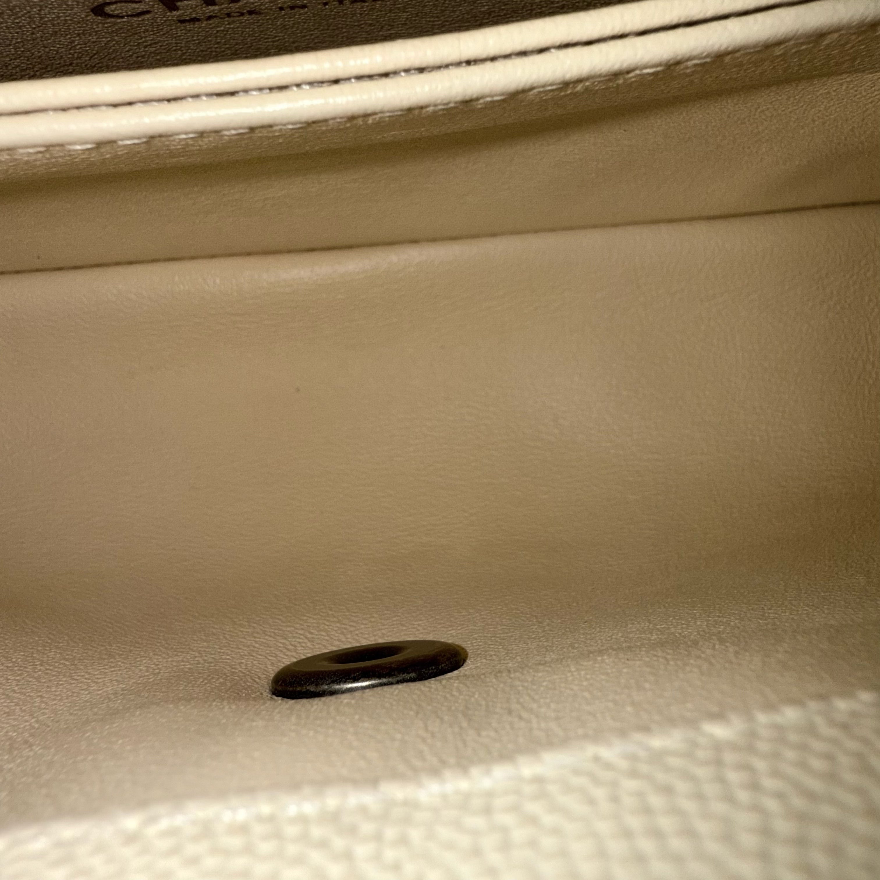 Chanel Coco Handle Small - Caviar Quilted Grained Calfskin White Ruthenium Silver Hardware