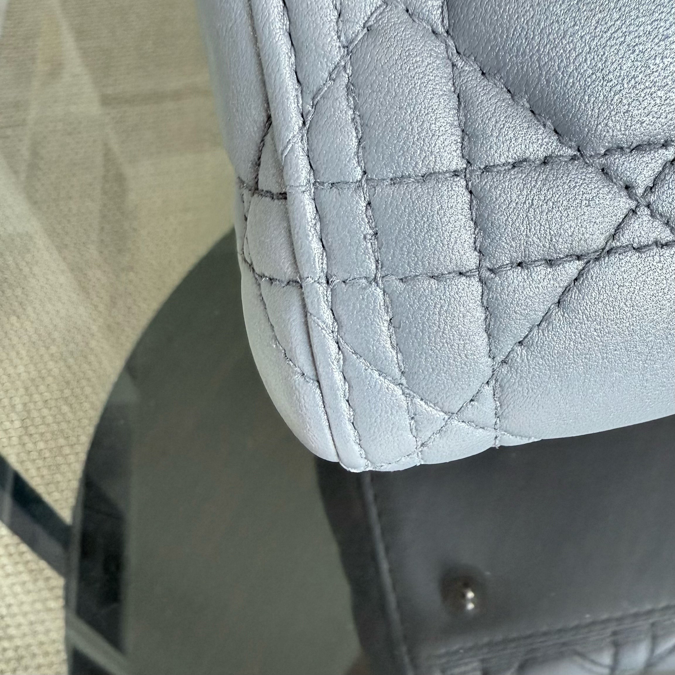 Dior Lady Medium - Cannage Lambskin Silver Gold Hardware