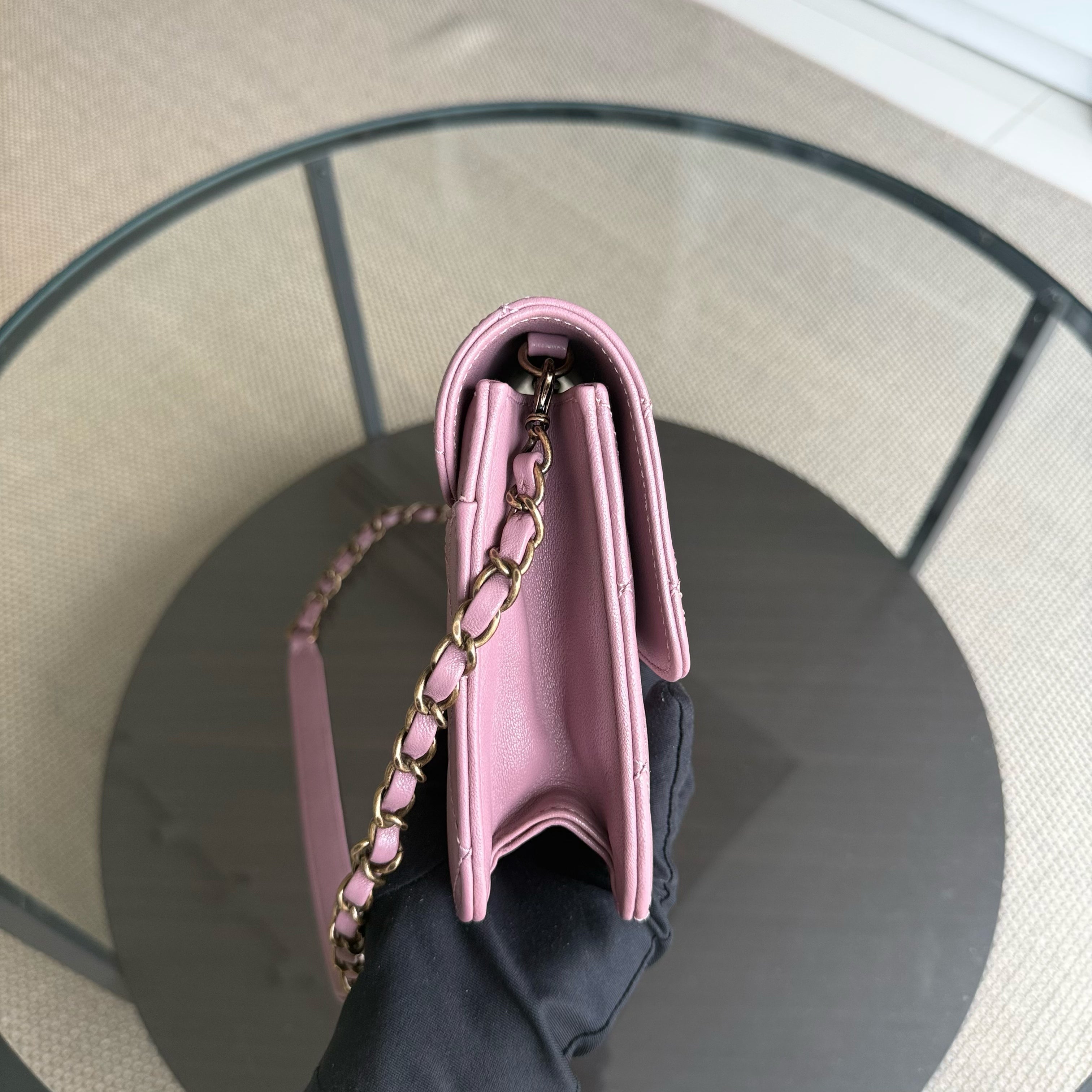 Chanel Beauty Lock Flap - 28CM Quilted Sheetskin Pink Gold Hardware Series 22