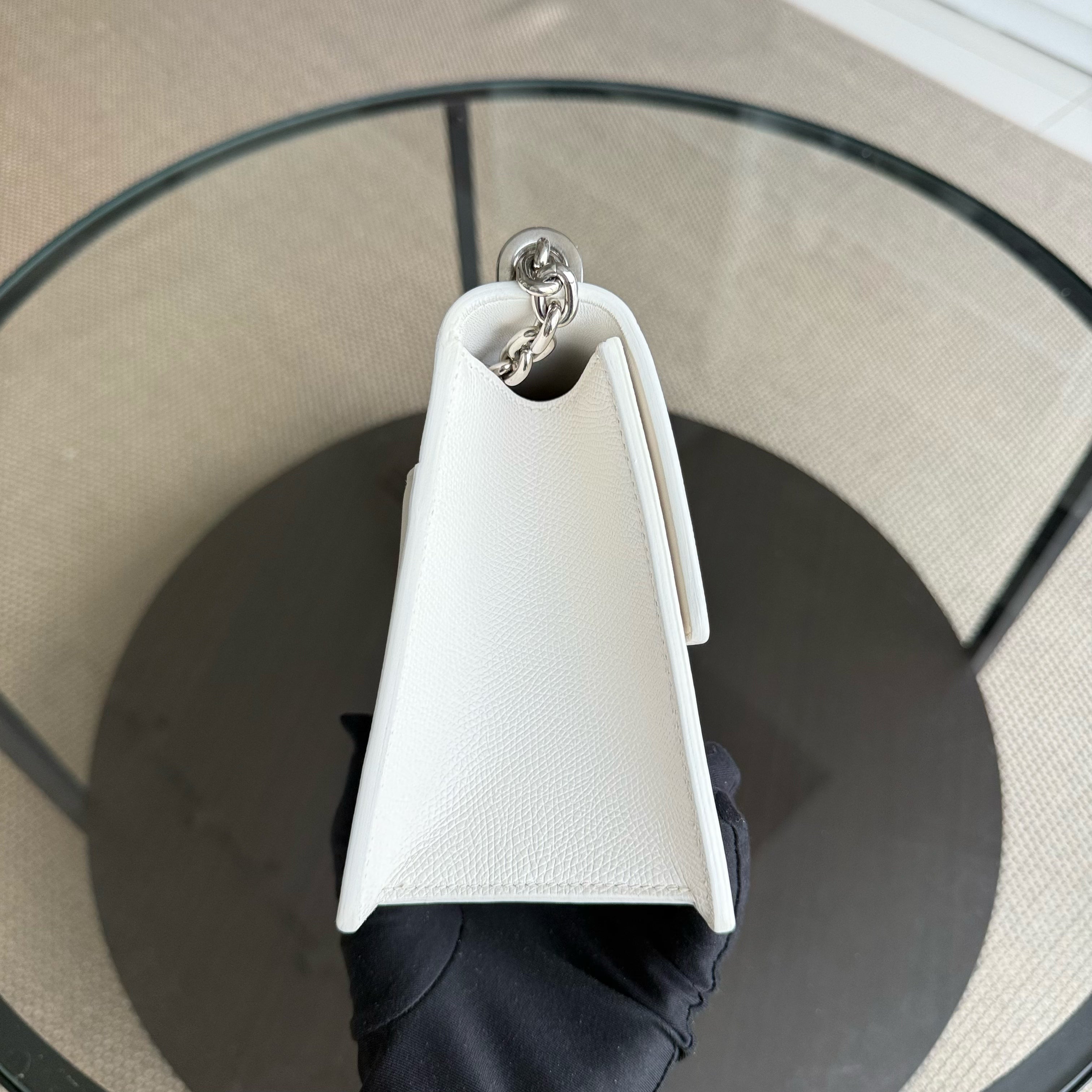 Dior 30 Montaigne - Grained Calfskin White Silver Hardware