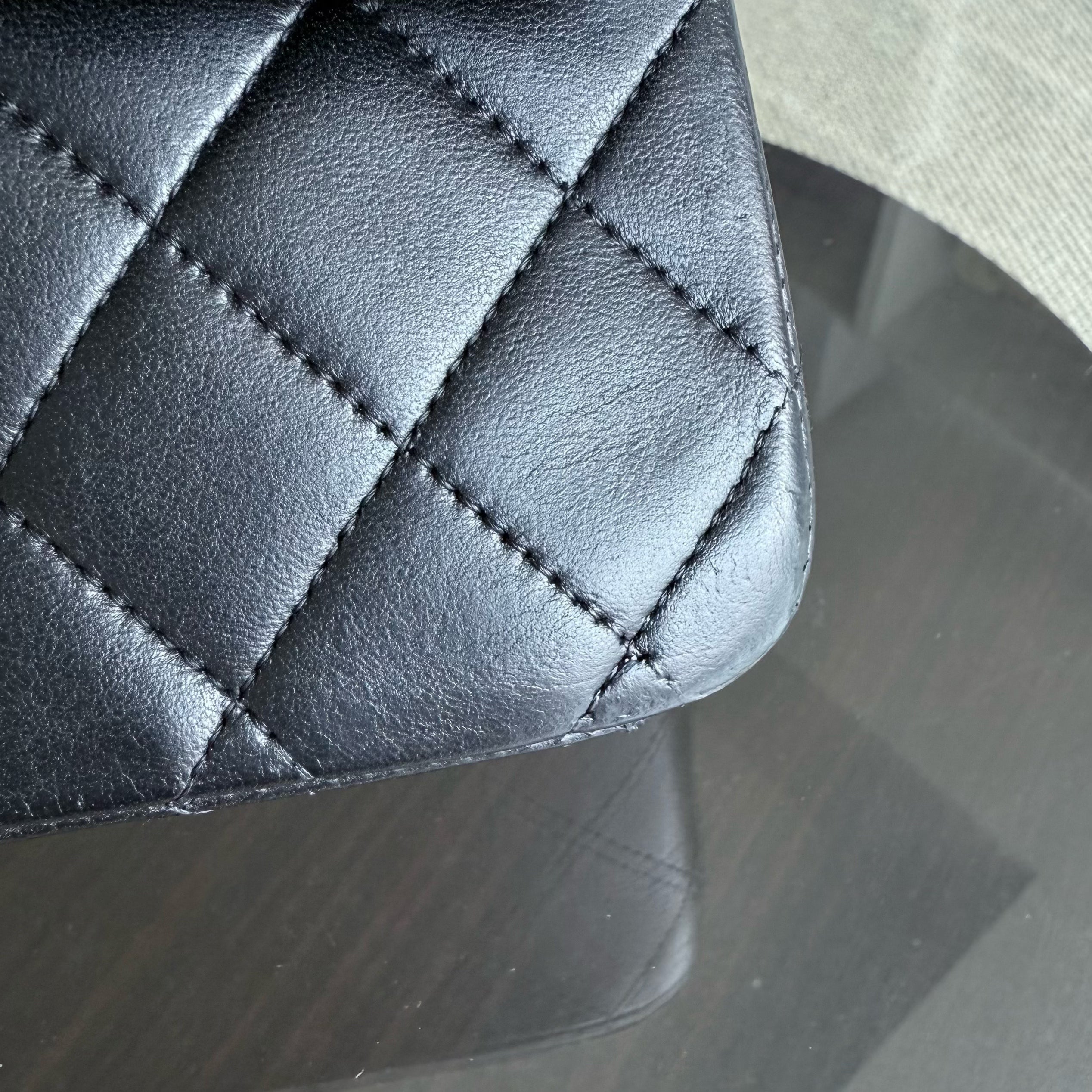 Chanel Classic Flap Medium - 25CM Quilted Lambskin Black Gold Hardware Series 15