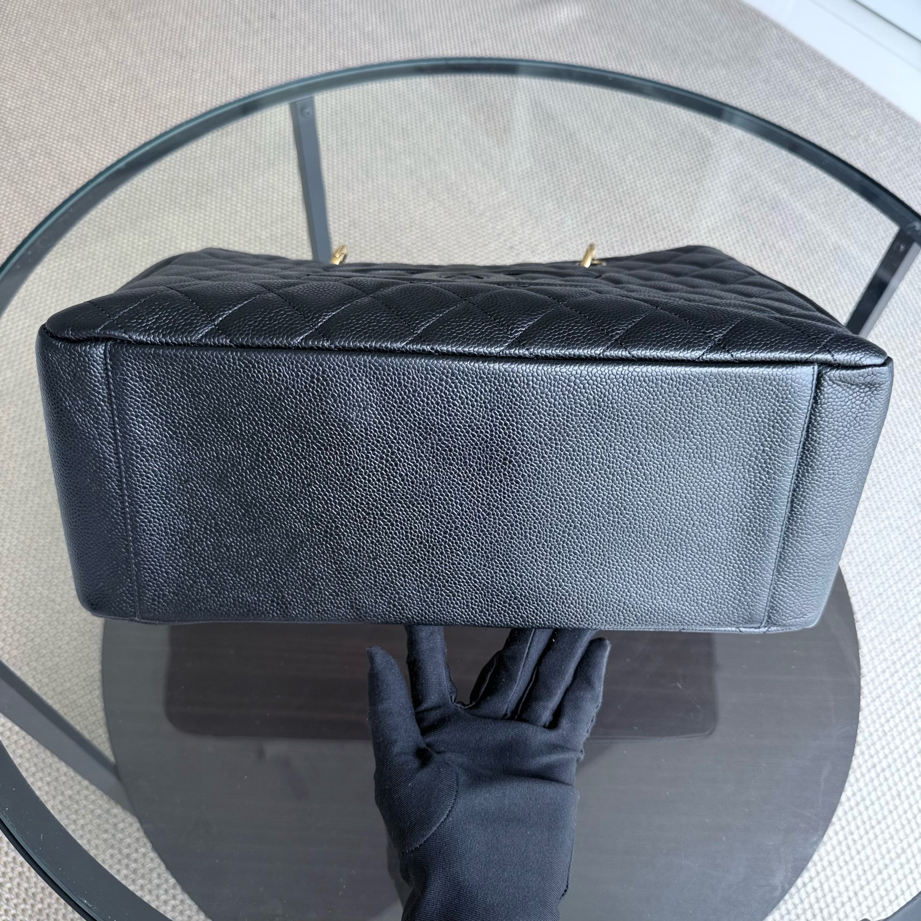 Chanel GST Grand Shopping Tote - Caviar Quilted Black Gold Hardware Series 11
