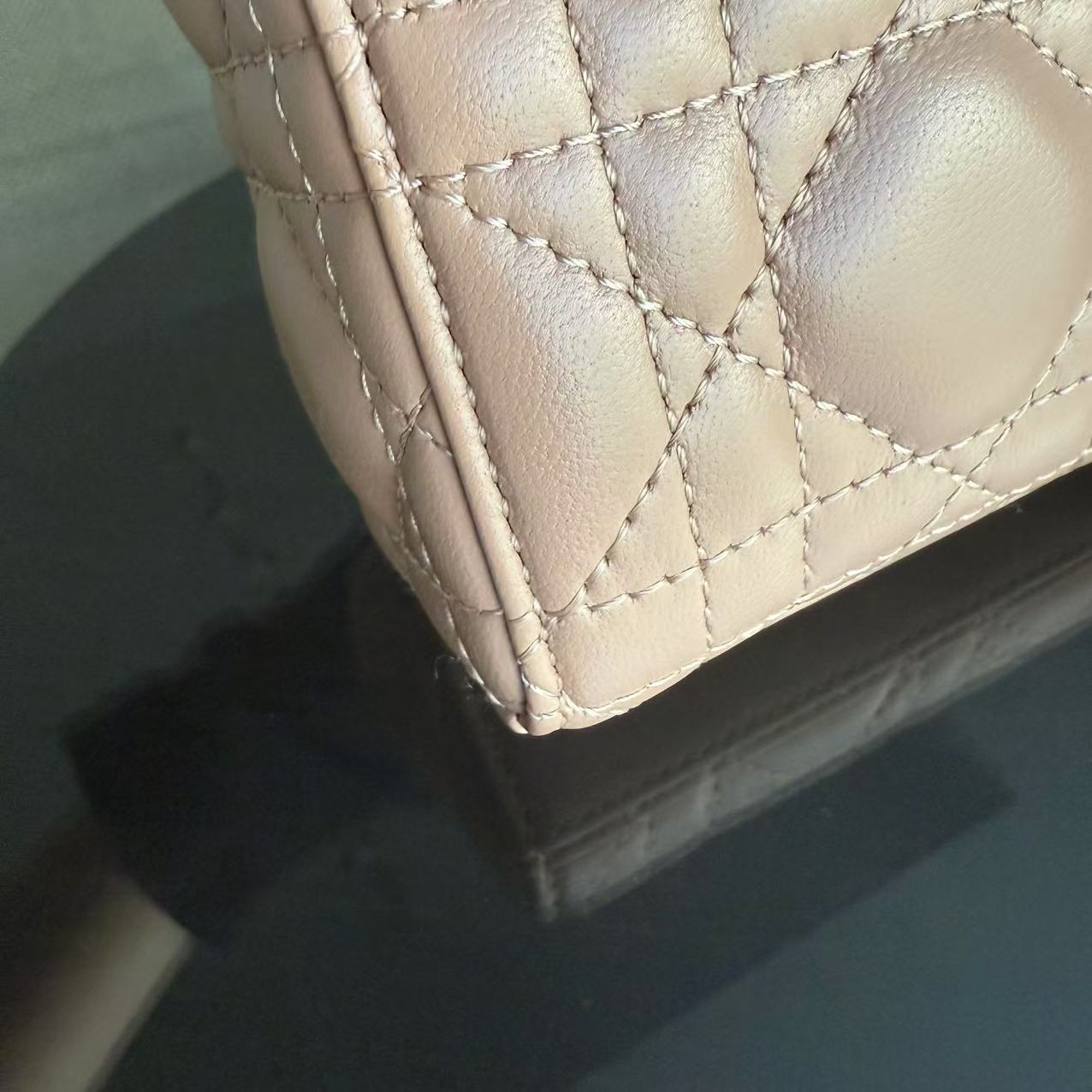 Dior D-joy Micro - Lambskin Cannage Nude Pink Gold Hardware