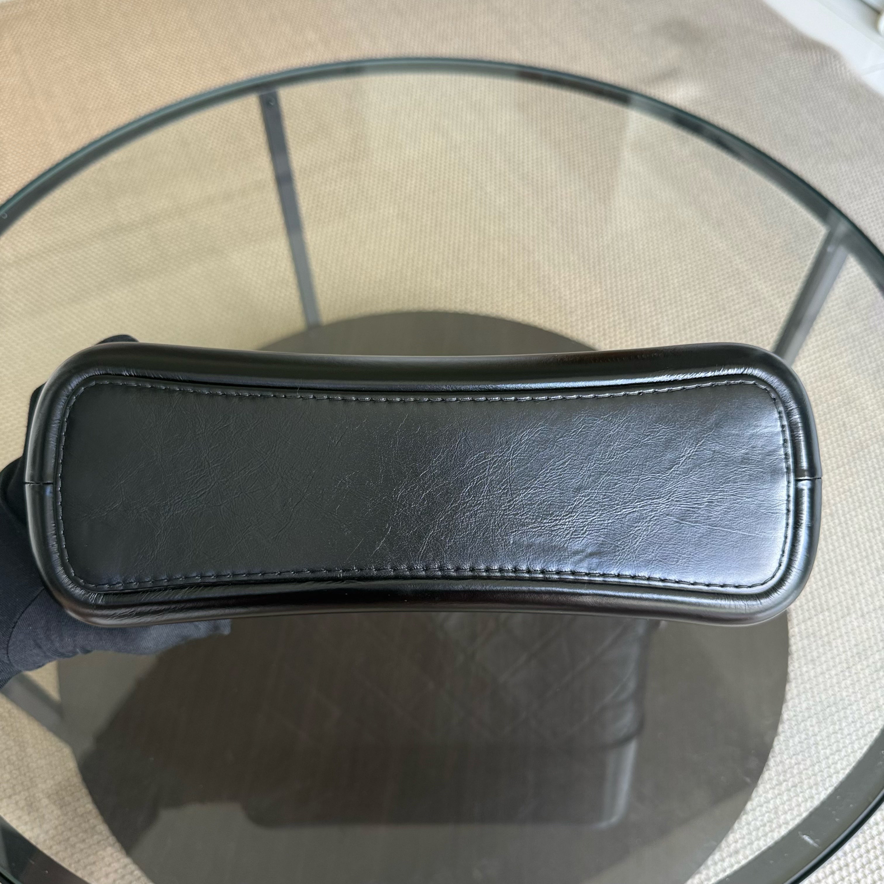 Chanel Gabrielle Medium - Quilted Calfskin Black Two-tone Gold Hardware Series 25