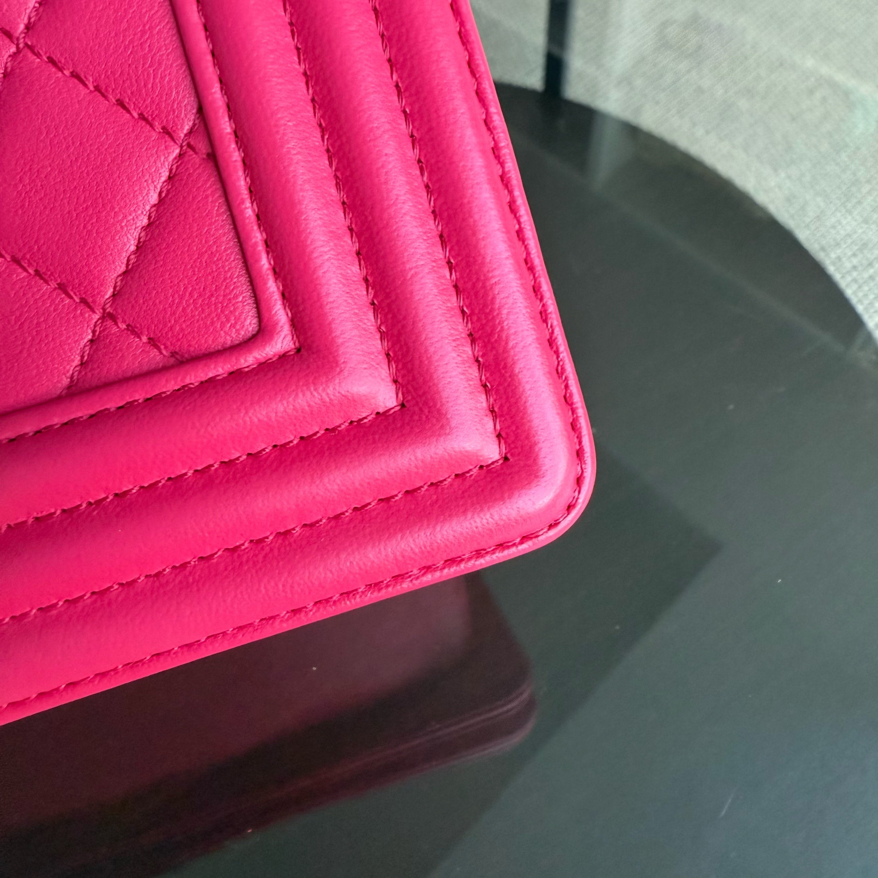 Chanel Boy Small - 20CM Quilted Lambskin Hot Pink Limited Edition Gold Hardware Series 23