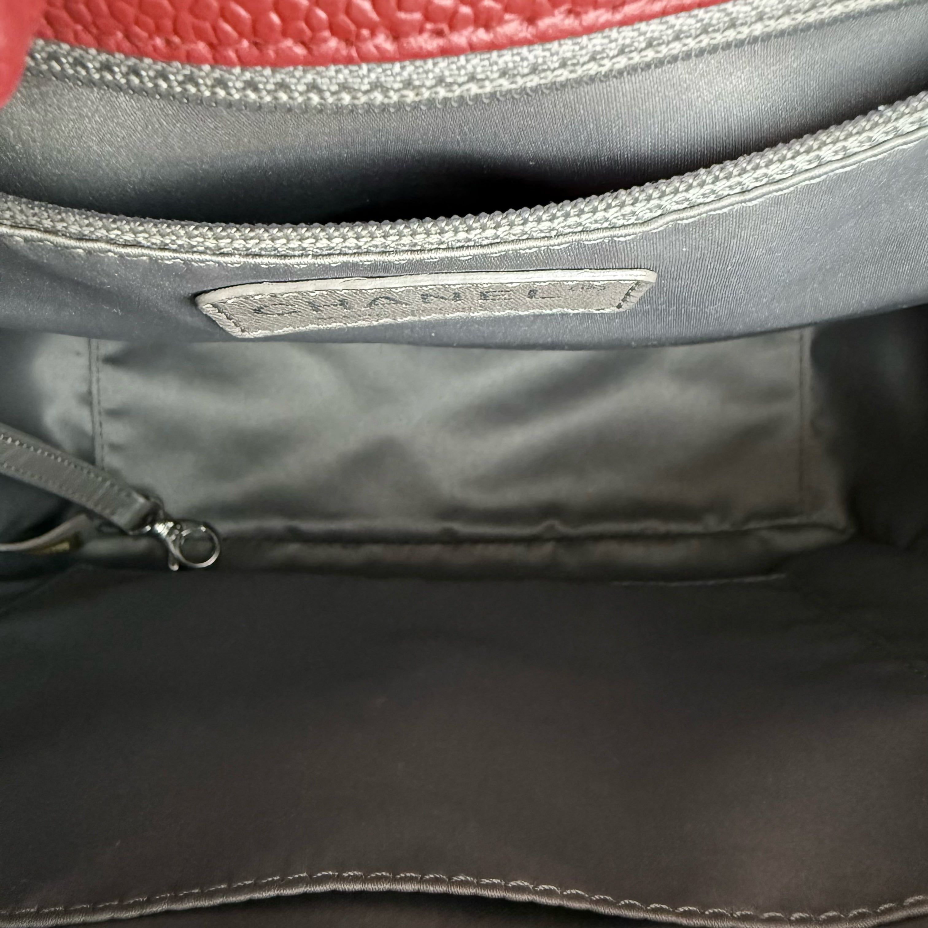 Chanel PST Petite Shopping Tote - Caviar Quilted Red Silver Hardware Series 18