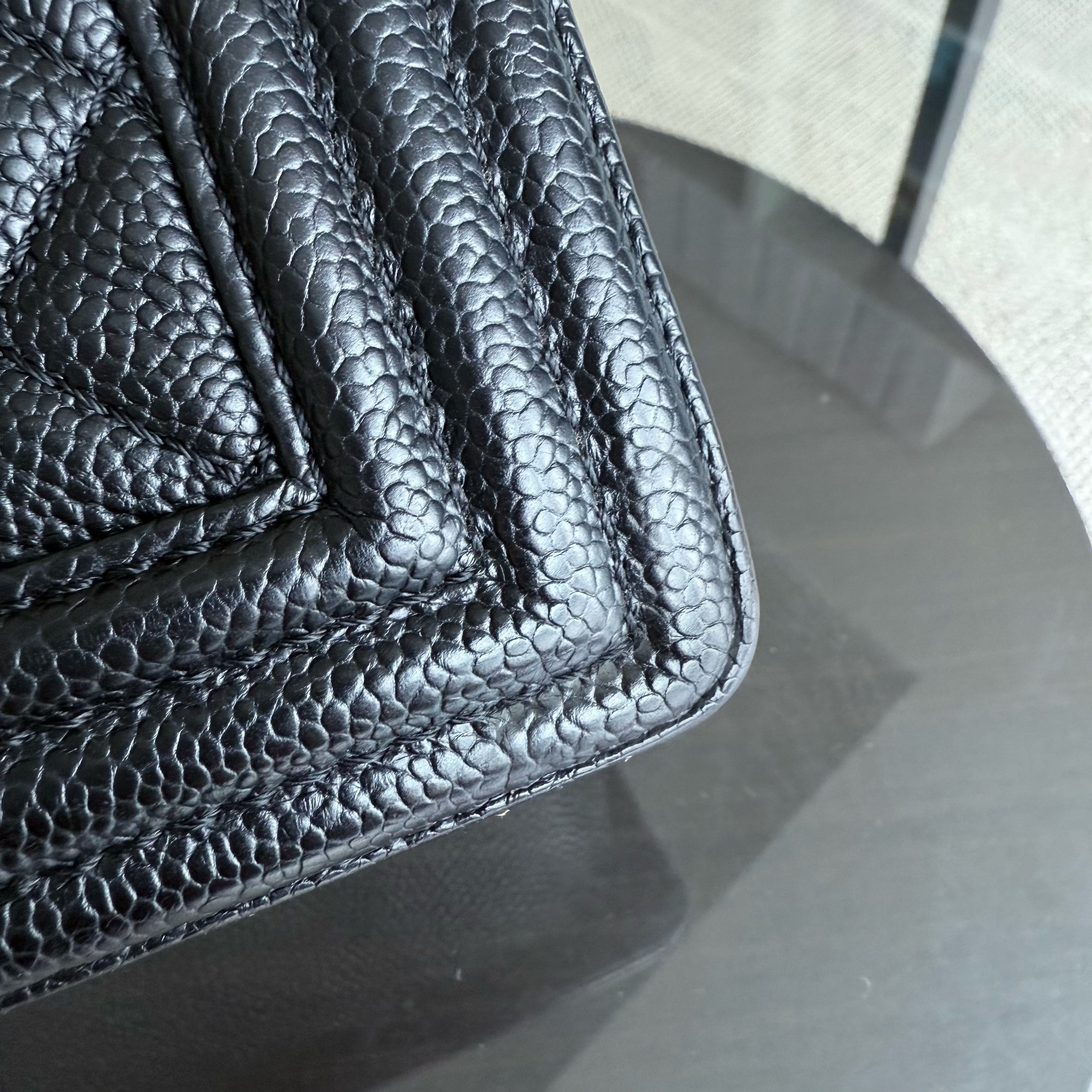 Chanel Boy Medium - Caviar 28CM Quilted Black Gold Hardware Series 20