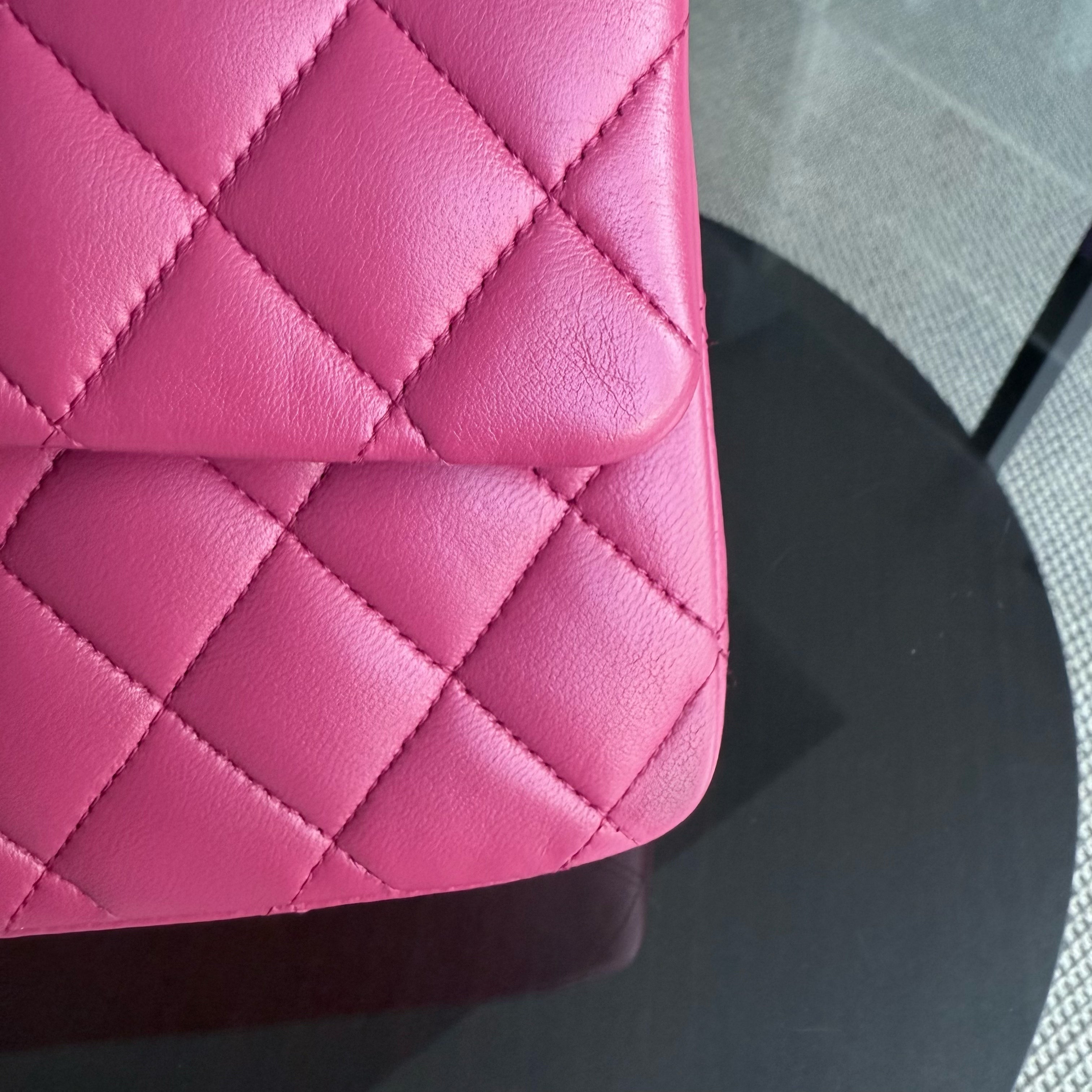 Chanel Classic Flap Medium - 25CM Quilted Lambskin Pink Silver Hardware Series 26