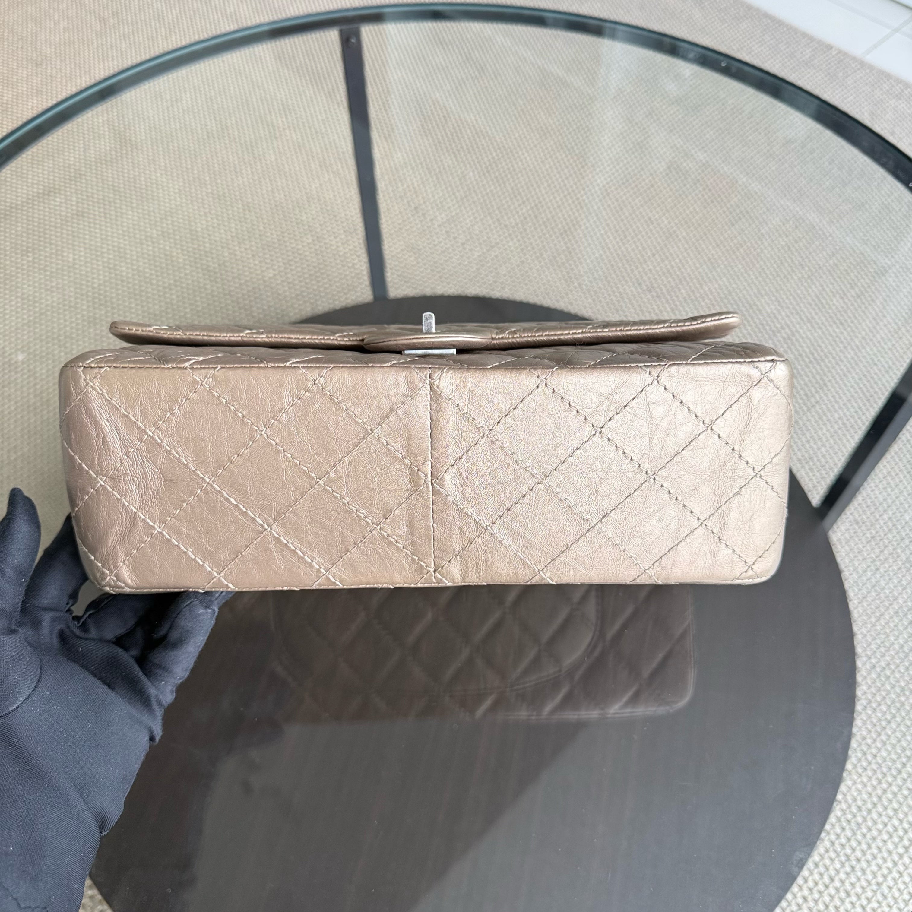 Chanel 2.55 Reissue 226 - Aged Calfskin Quilted Bronze Ruthenium Silver Hardware Series 17