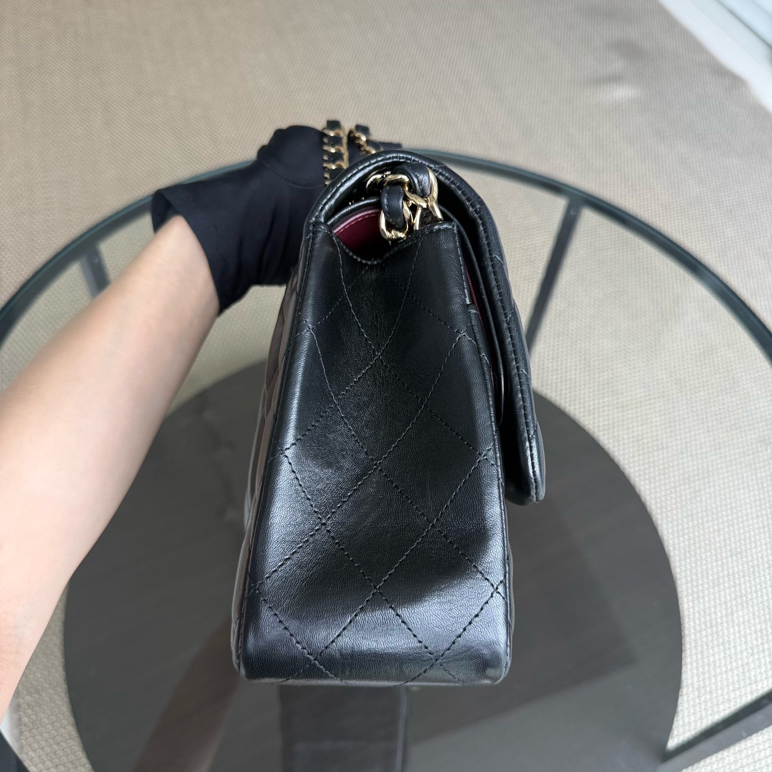 Chanel Classic Flap Jumbo - Double Flap Lambskin 30CM Quilted Lambskin Black Gold Hardware Series 14