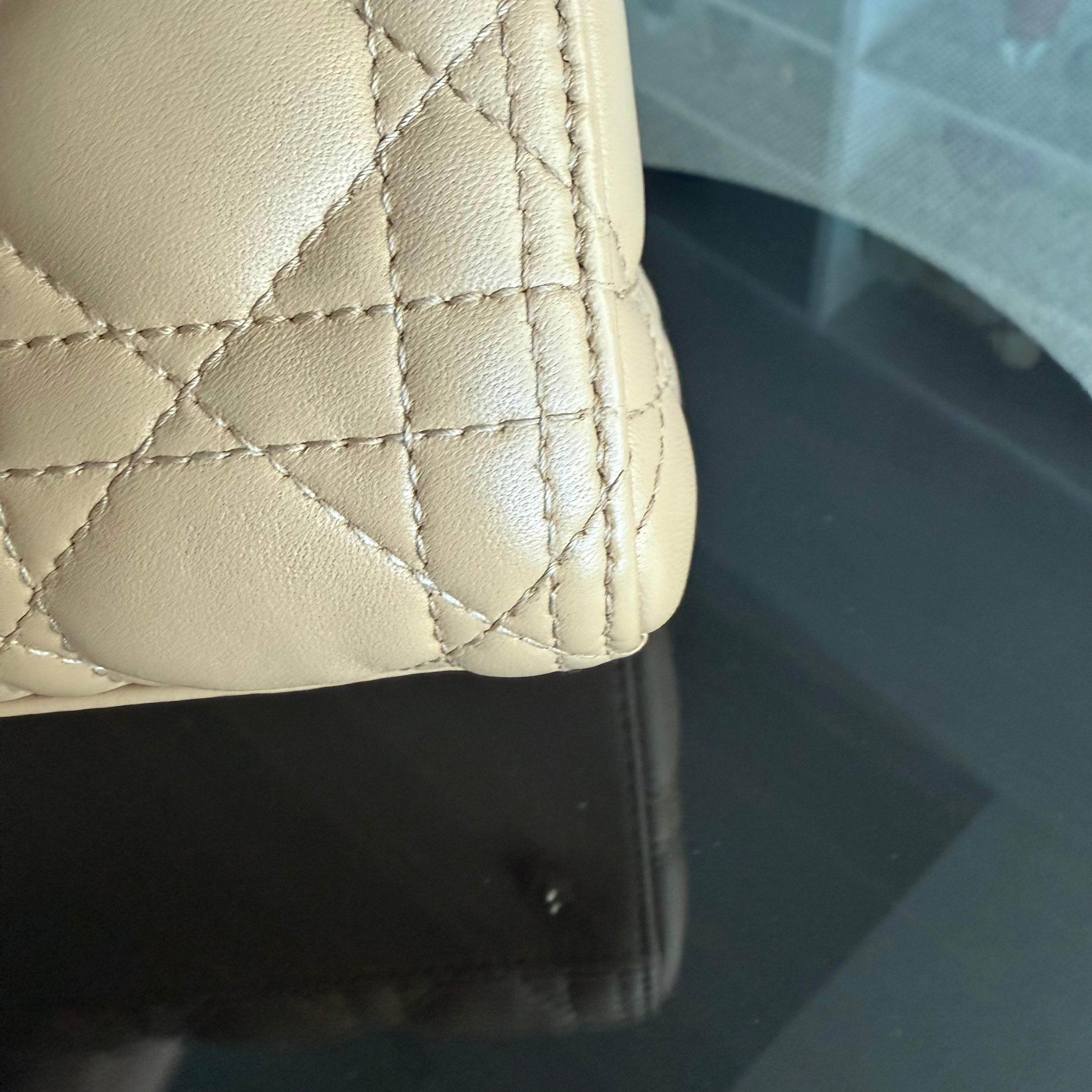 Dior Lady Medium - Cannage Lambskin Beige Gold Hardware