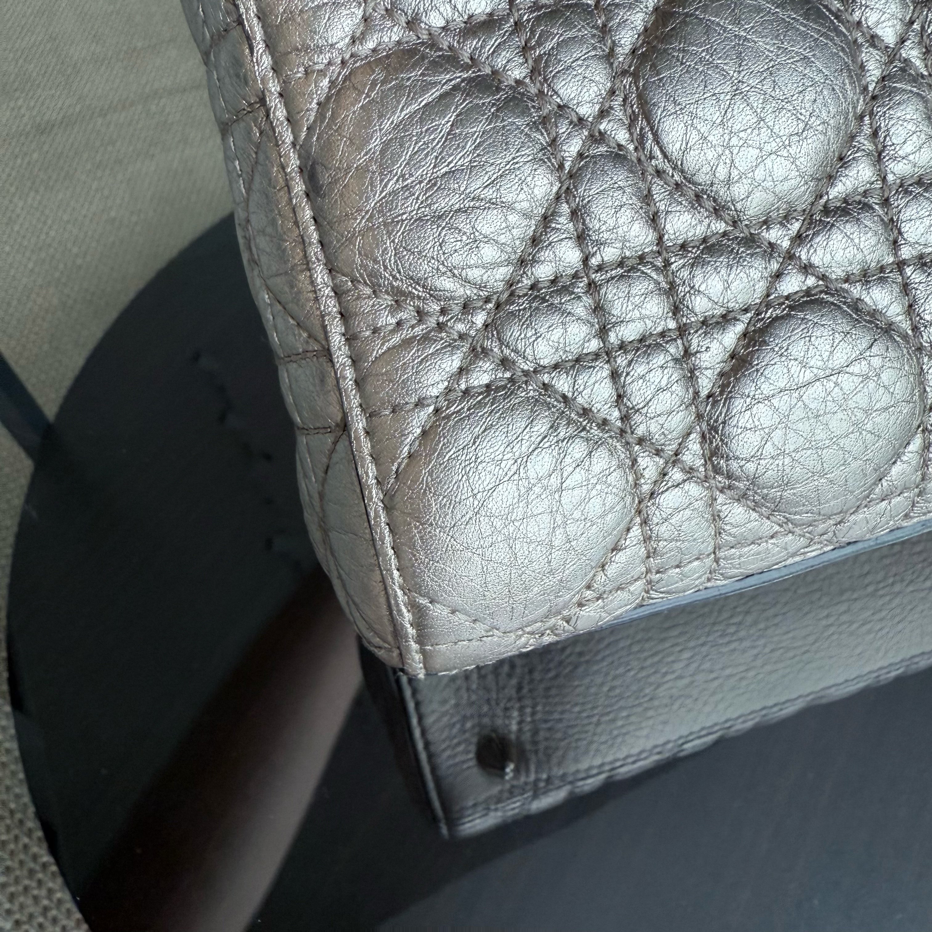 Dior Lady Small - Cannage Gold Calfskin Gold Hardware