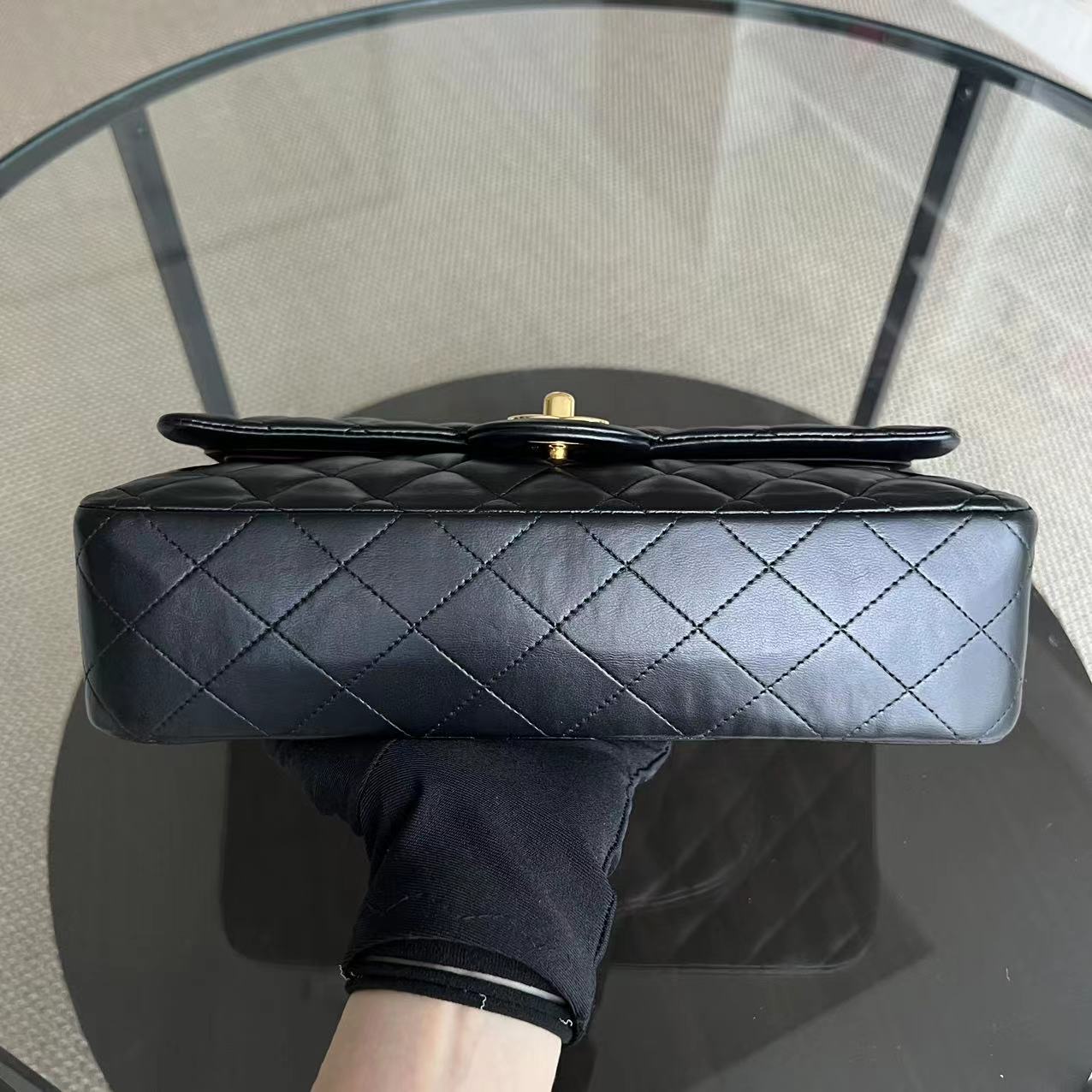 Chanel Classic Flap Medium - 25CM Lambskin Quilted Black Golden Hardware Series 15
