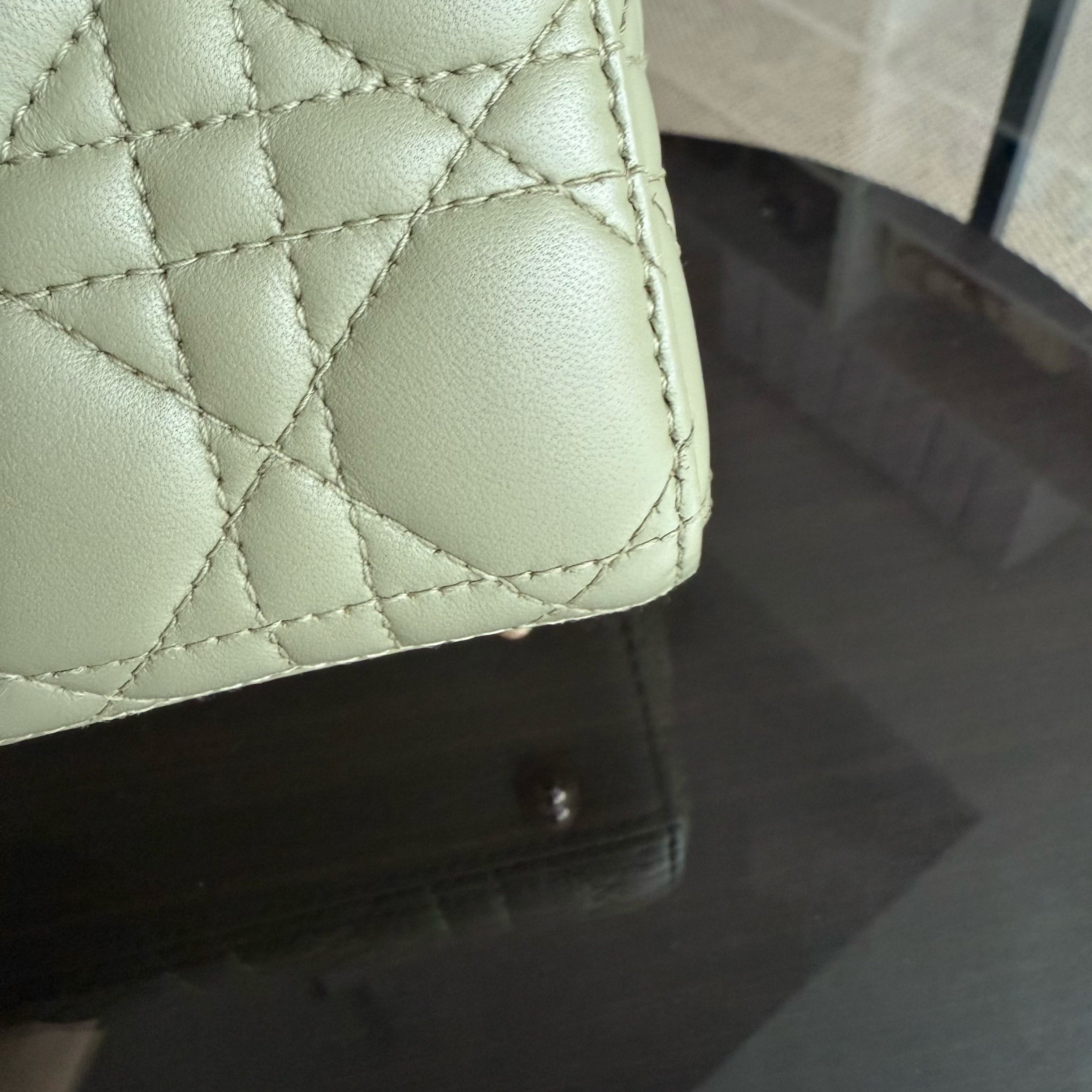 Dior Lady Small - Cannage Lambskin Mint Green Gold Hardware