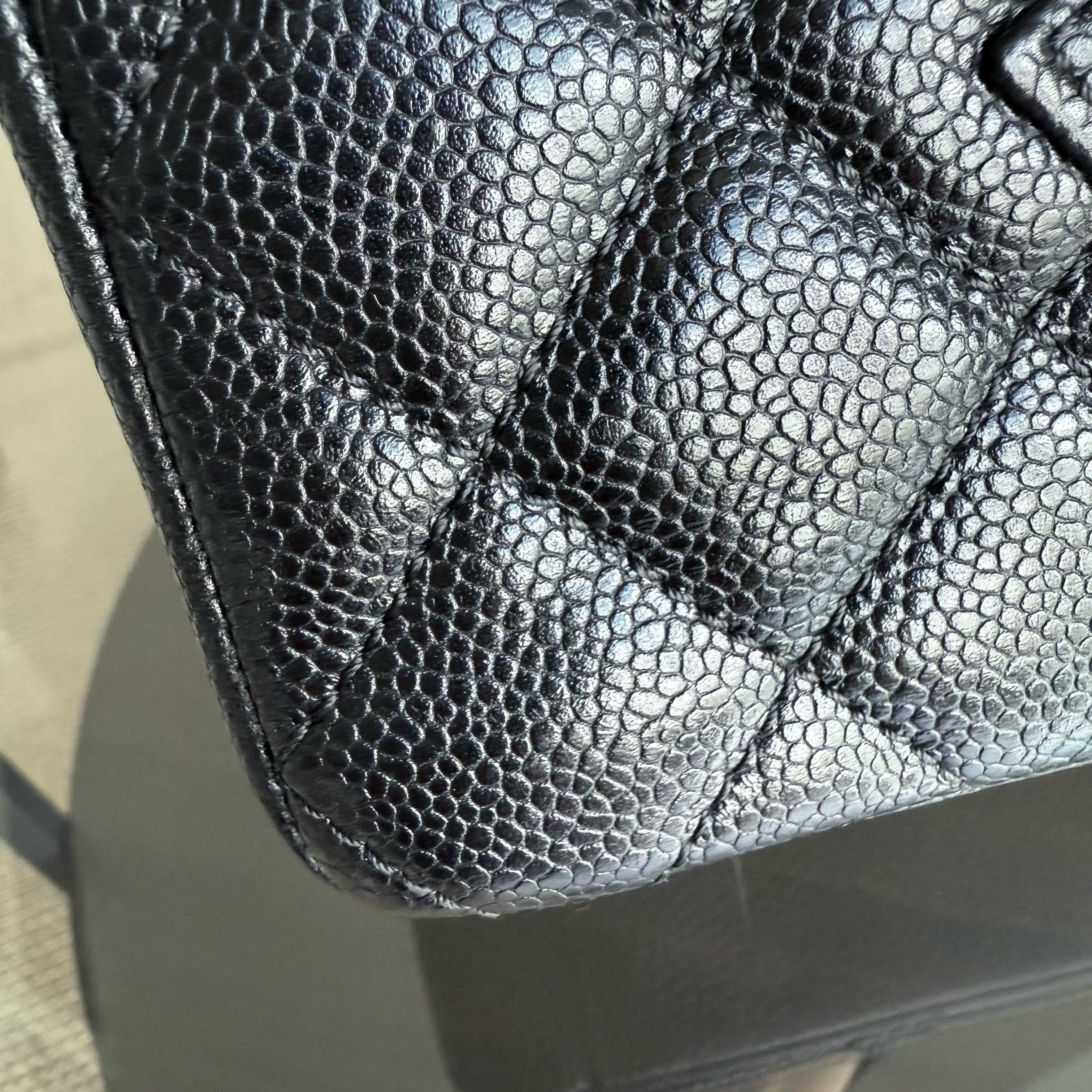 Chanel PST Petite Shopping Tote - Caviar Quilted Black Gold Hardware Series 12