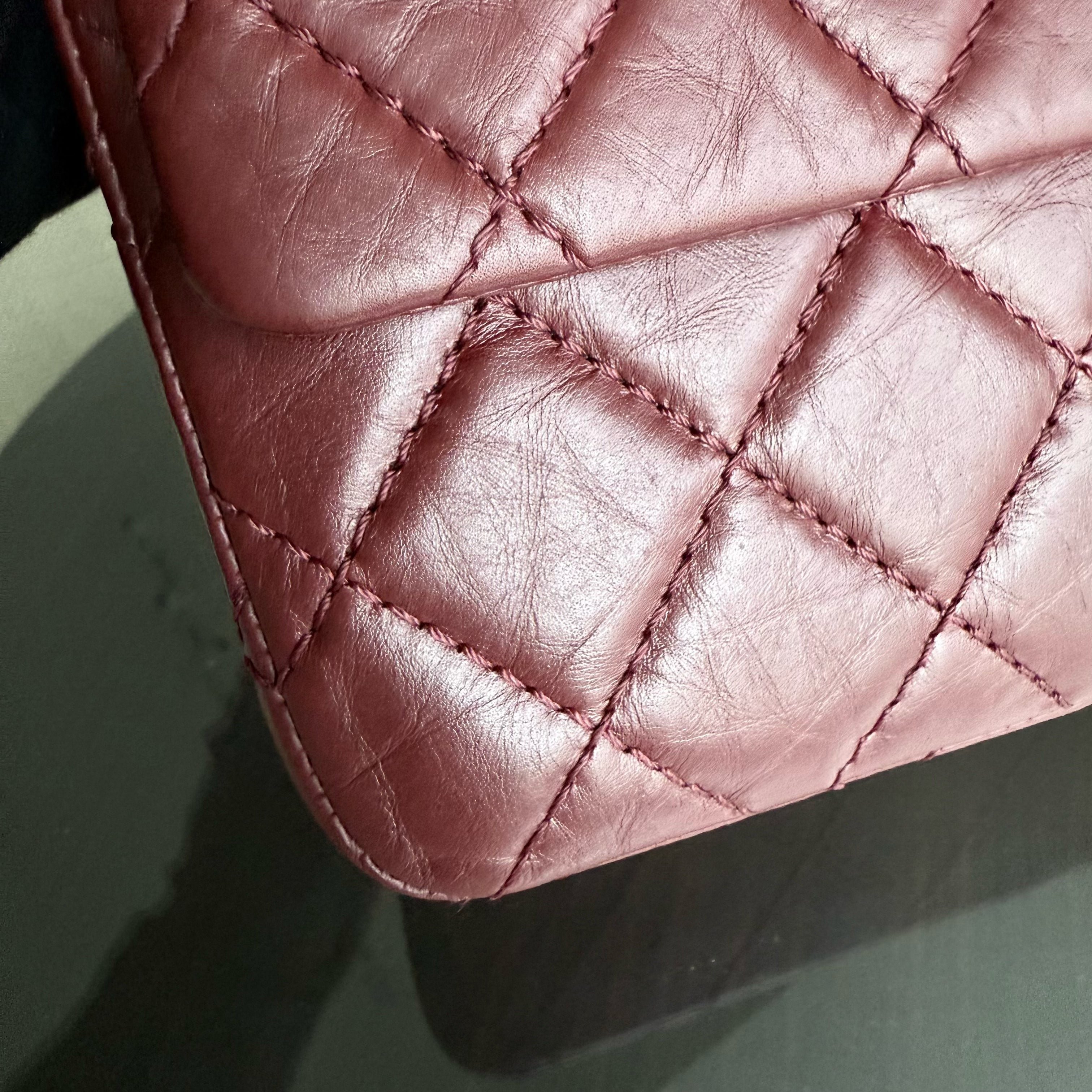 Chanel 2.55 Reissue 226 Medium - 28CM Quilted Aged Calfskin Burgundy Dark Red Ruthenium Silver Hardware Series 12