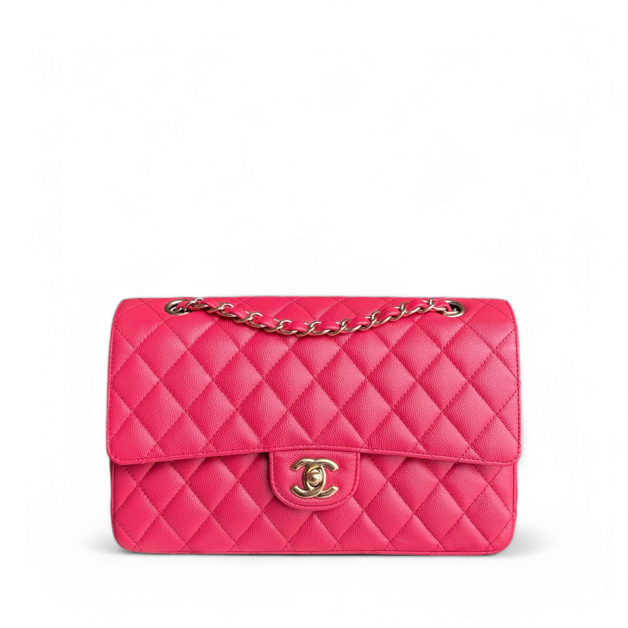 Chanel Classic Flap Medium - Caviar 25CM Quilted Hot Pink Gold Hardware Series 23
