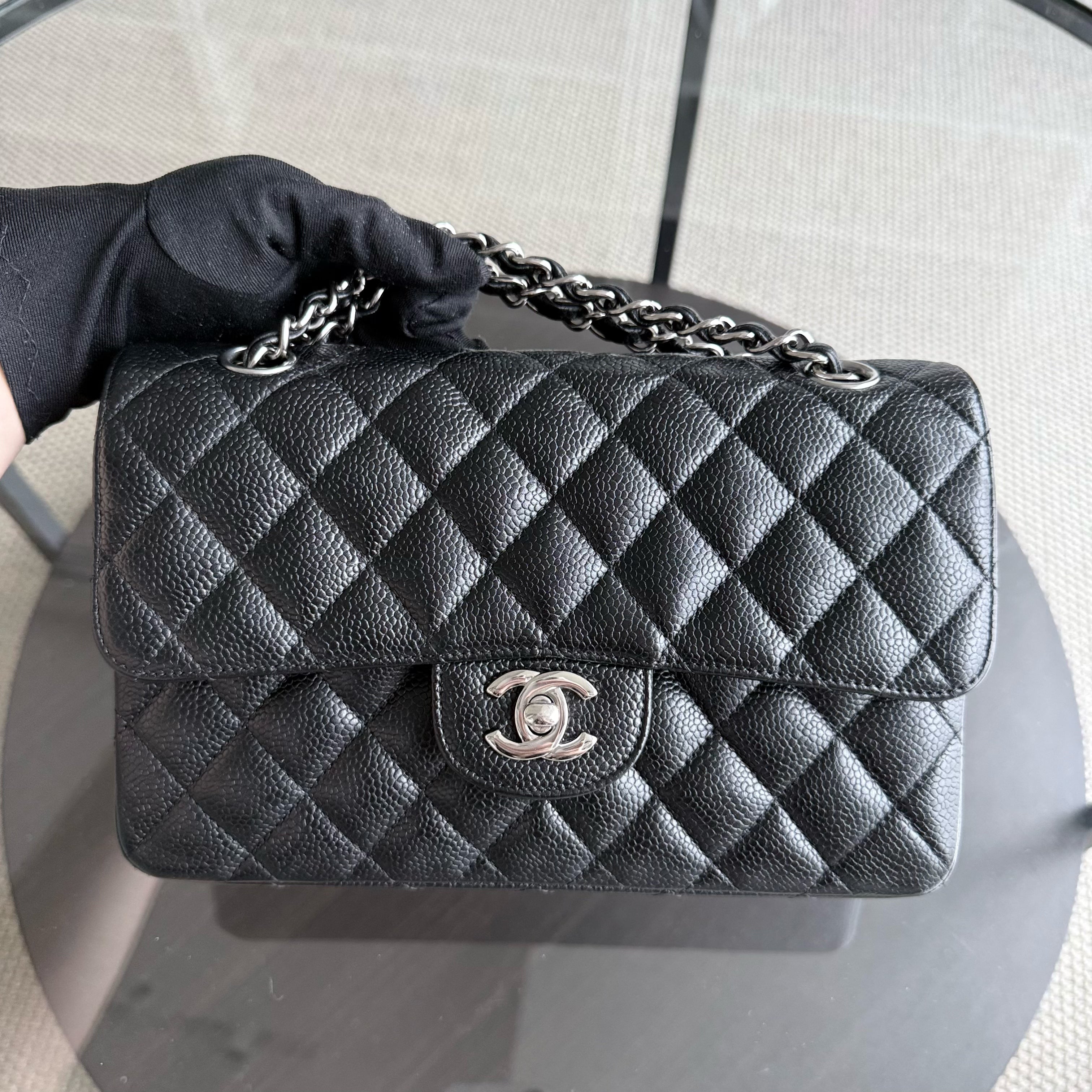 Chanel Classic Flap Small - Caviar 23CM Quilted Black Silver Hardware Series 13