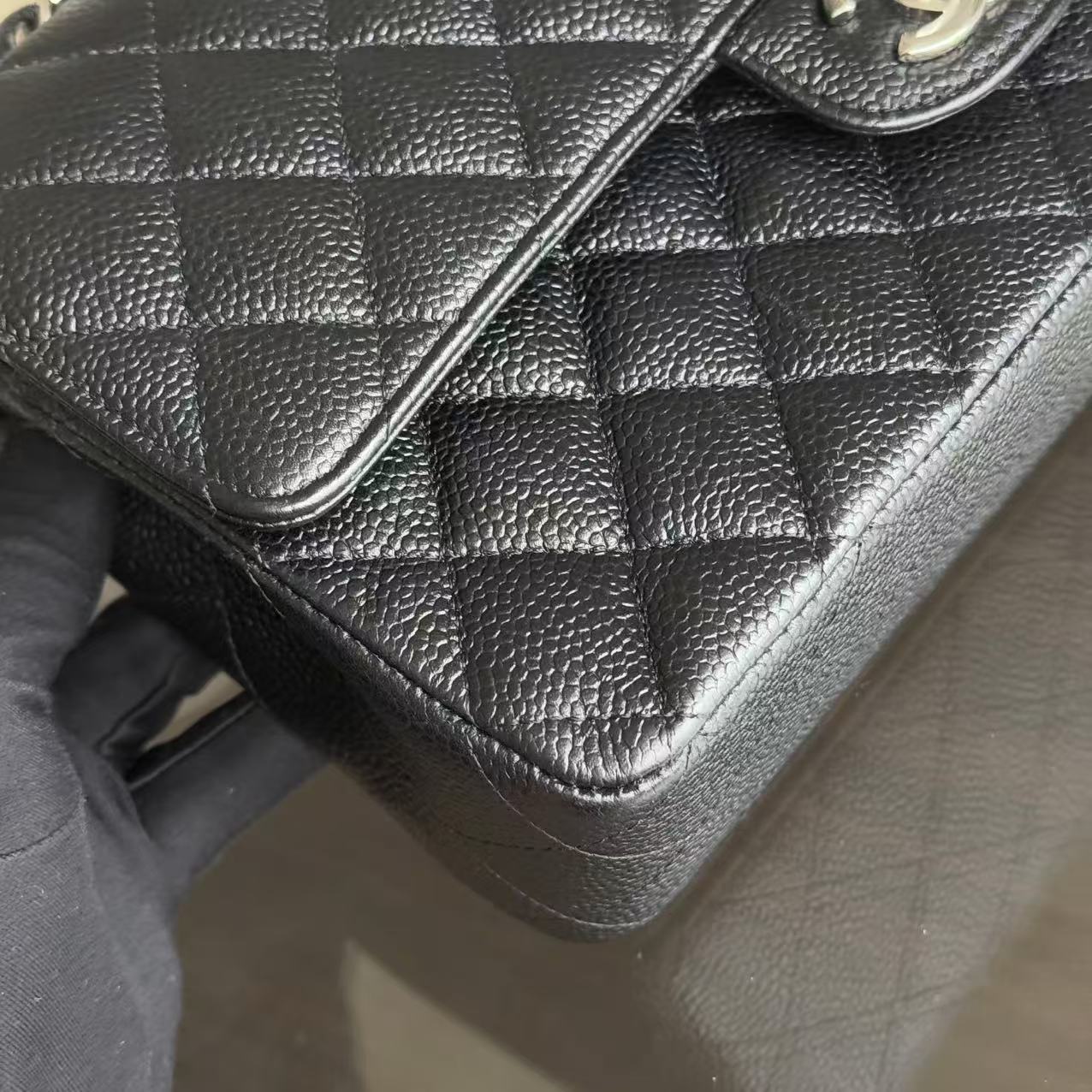 Chanel Classic Flap Medium - Caviar Quilted 25CM Black Silver Hardware Series 18
