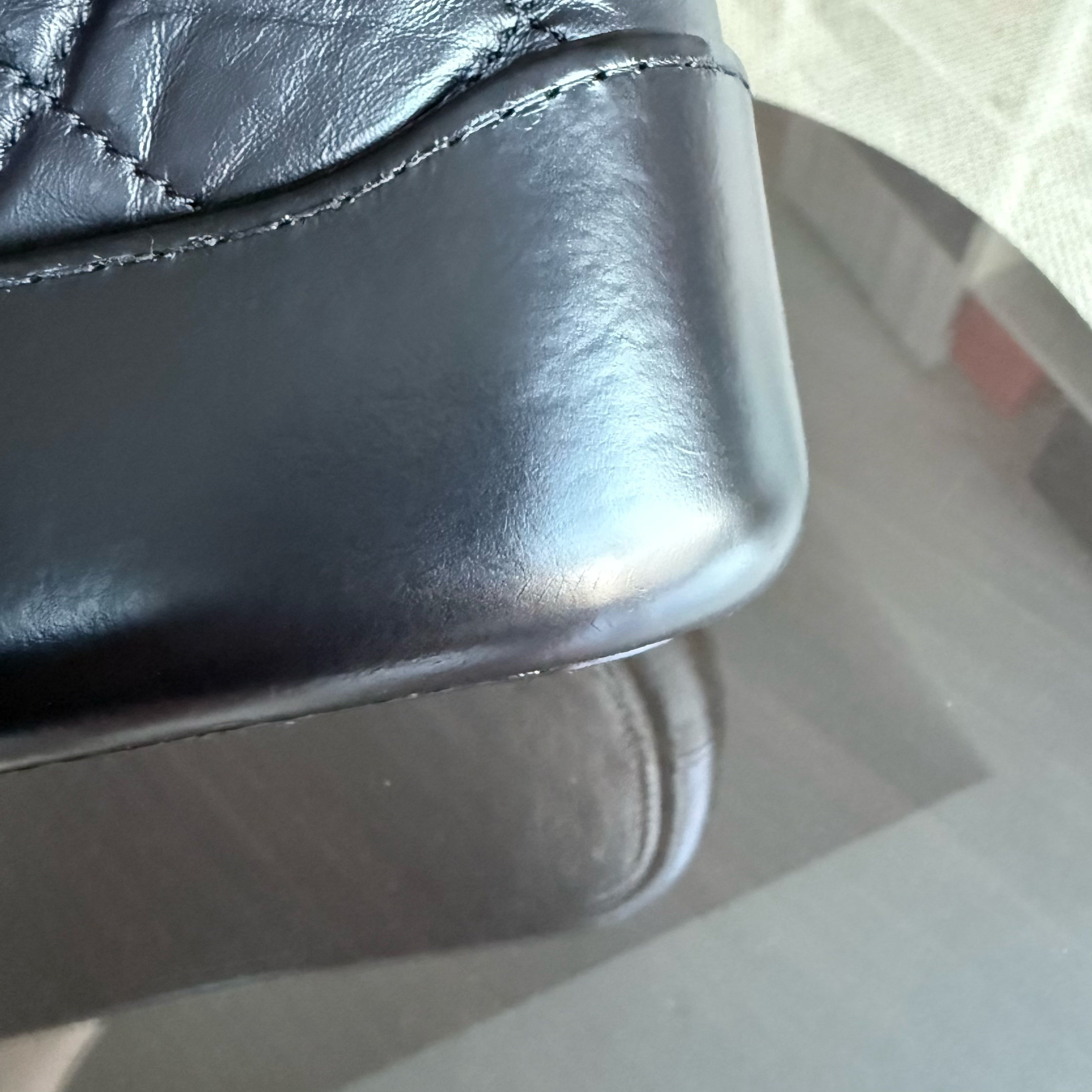 Chanel Gabrielle Small - Quilted Aged Calfskin Black Two-tone Gold Hardware Series 24