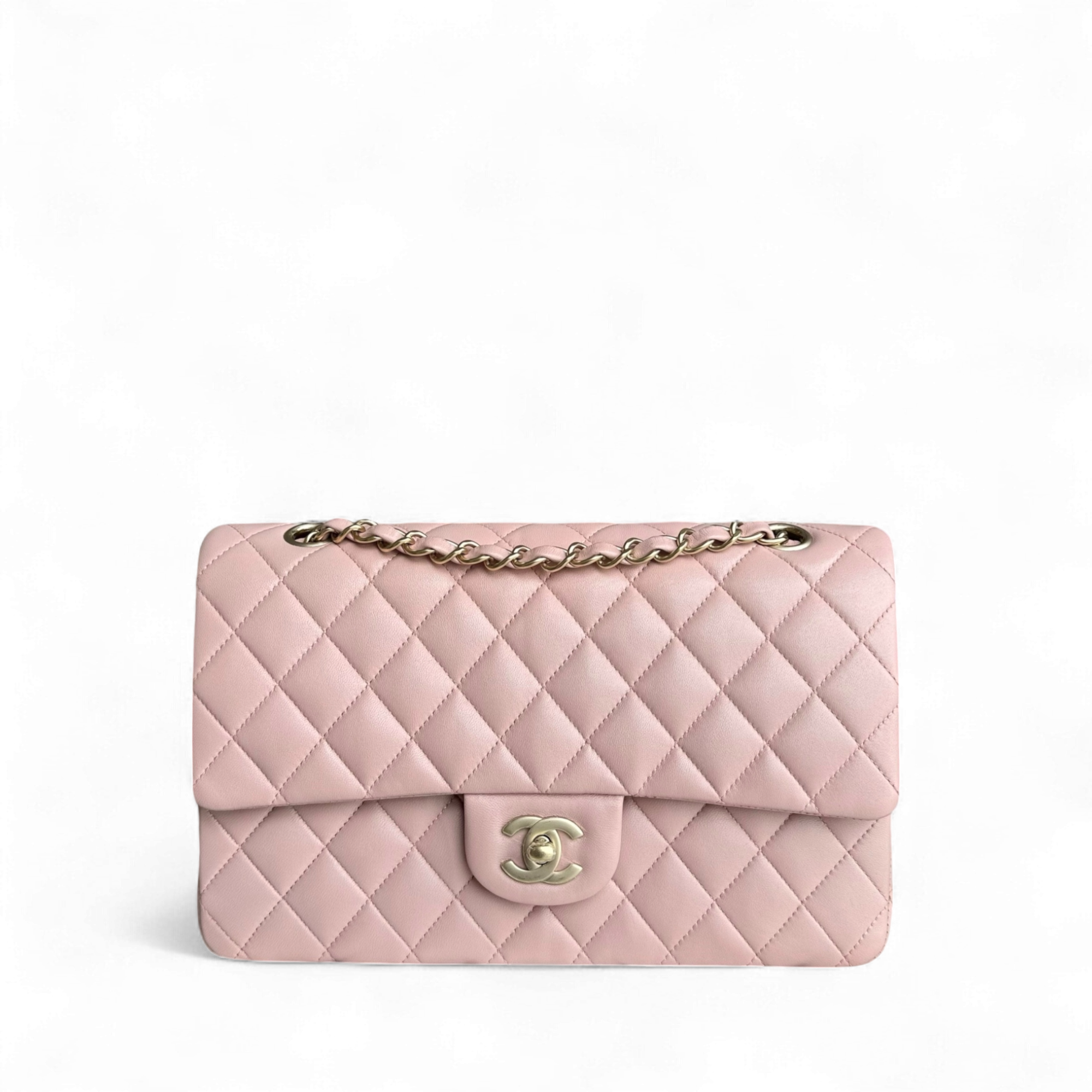 Chanel Classic Flap Medium - 25CM Quilted Lambskin Light Pink Gold Hardware Series 20