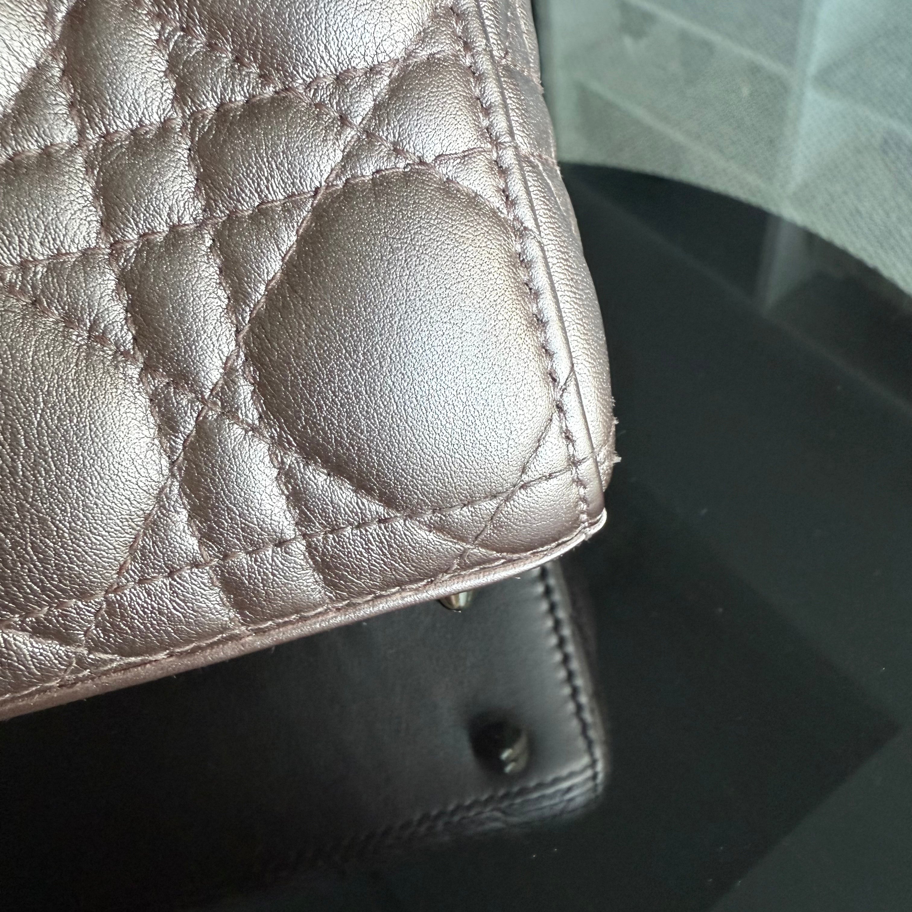Dior Lady Small ABC - Iridescent Metallic Rose Gold Pink MyABC Gold Hardware