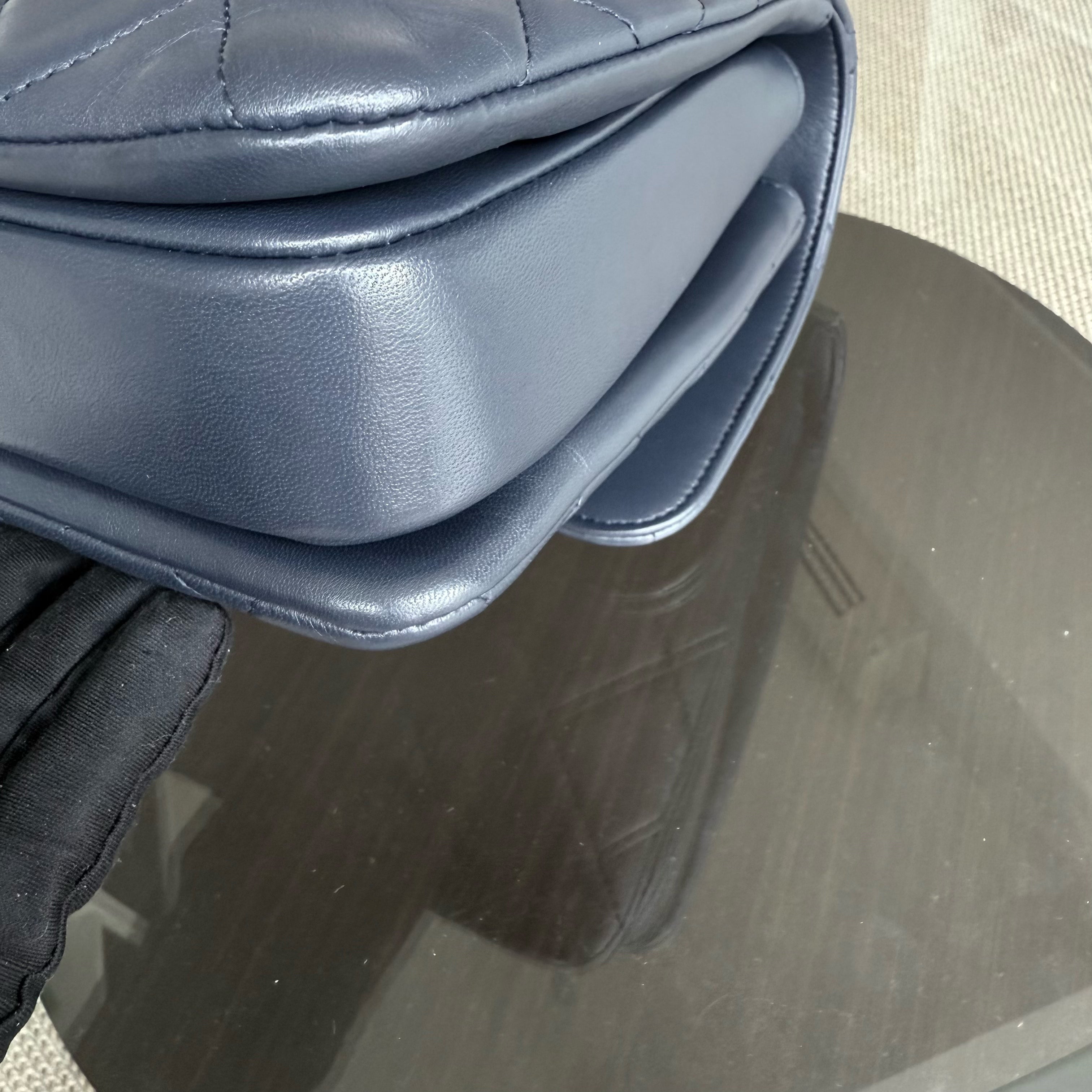 Chanel Trendy CC Large - Quilted Lambskin 30CM Navy Blue Gold Hardware Series 24