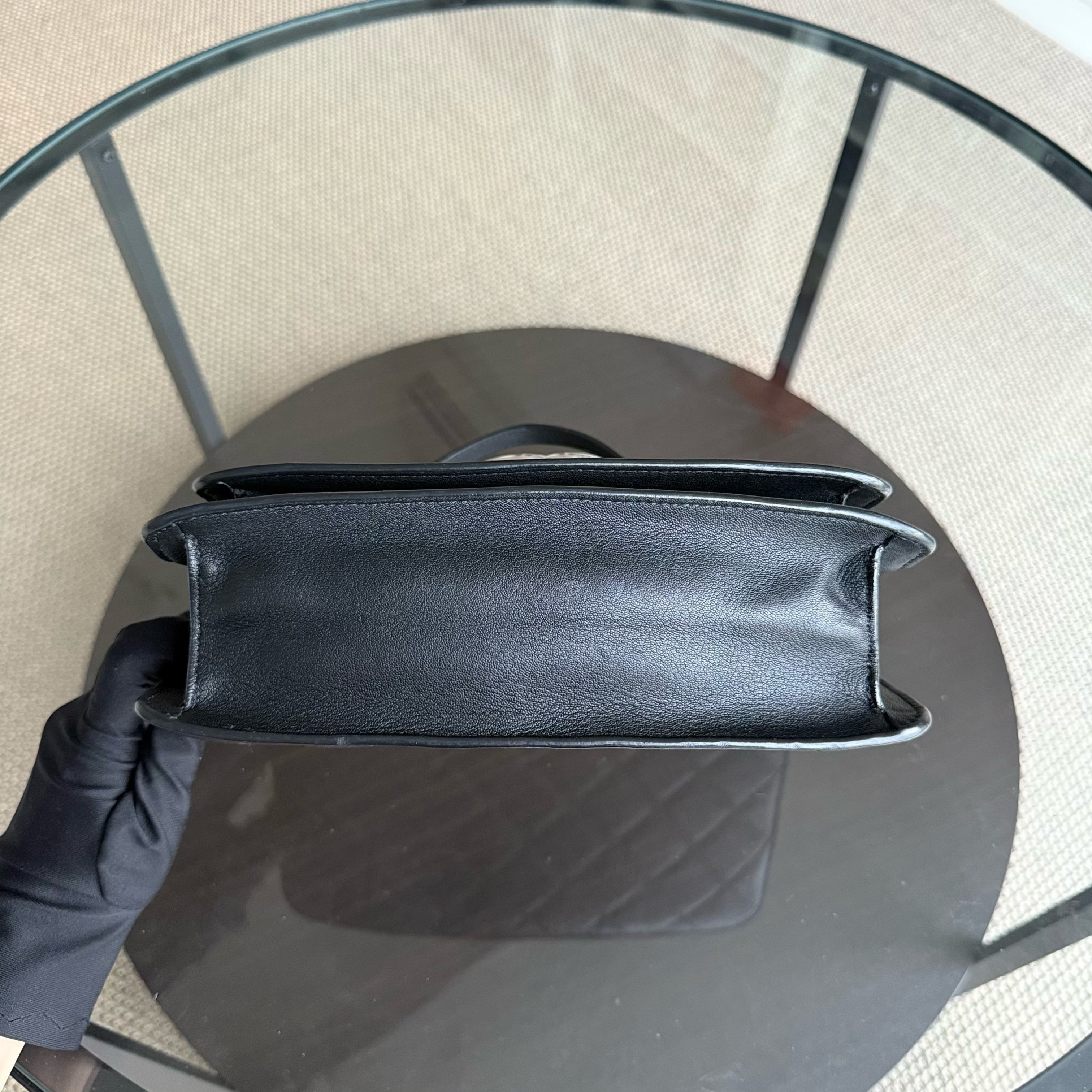 Chanel Medium CC Box Flap - Quilted Calfskin Black Silver Hardware Series 25