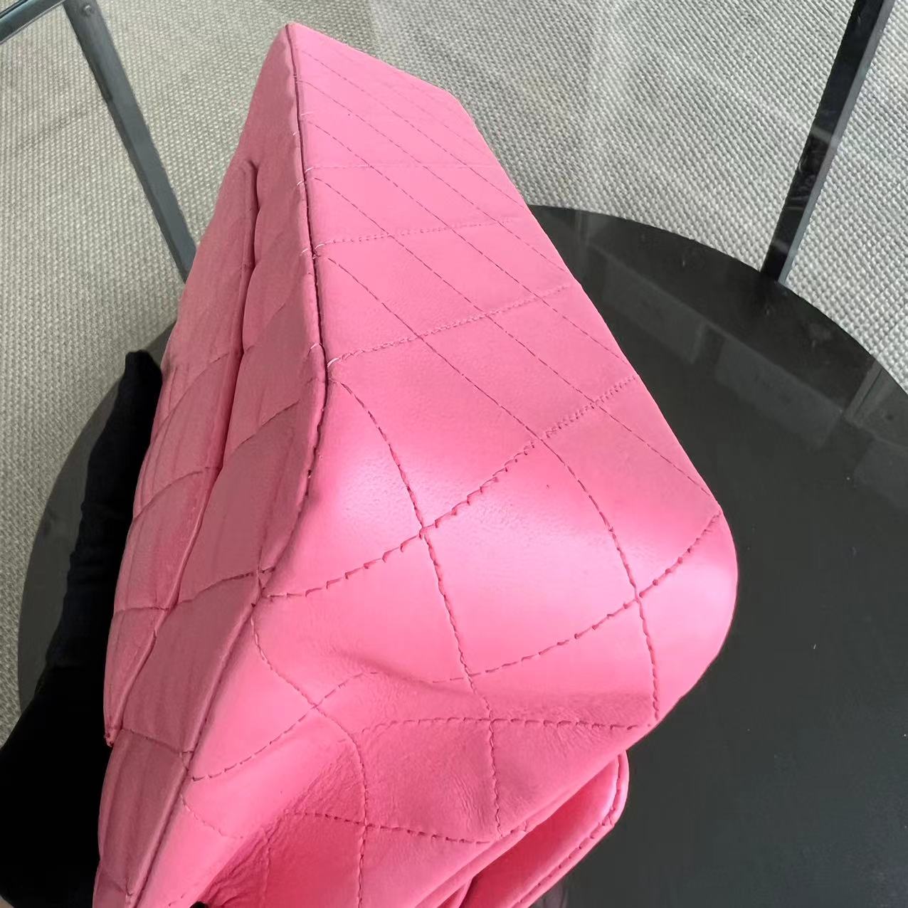 Quilted Lambskin Sakura Pink Silver Hardware Series 16