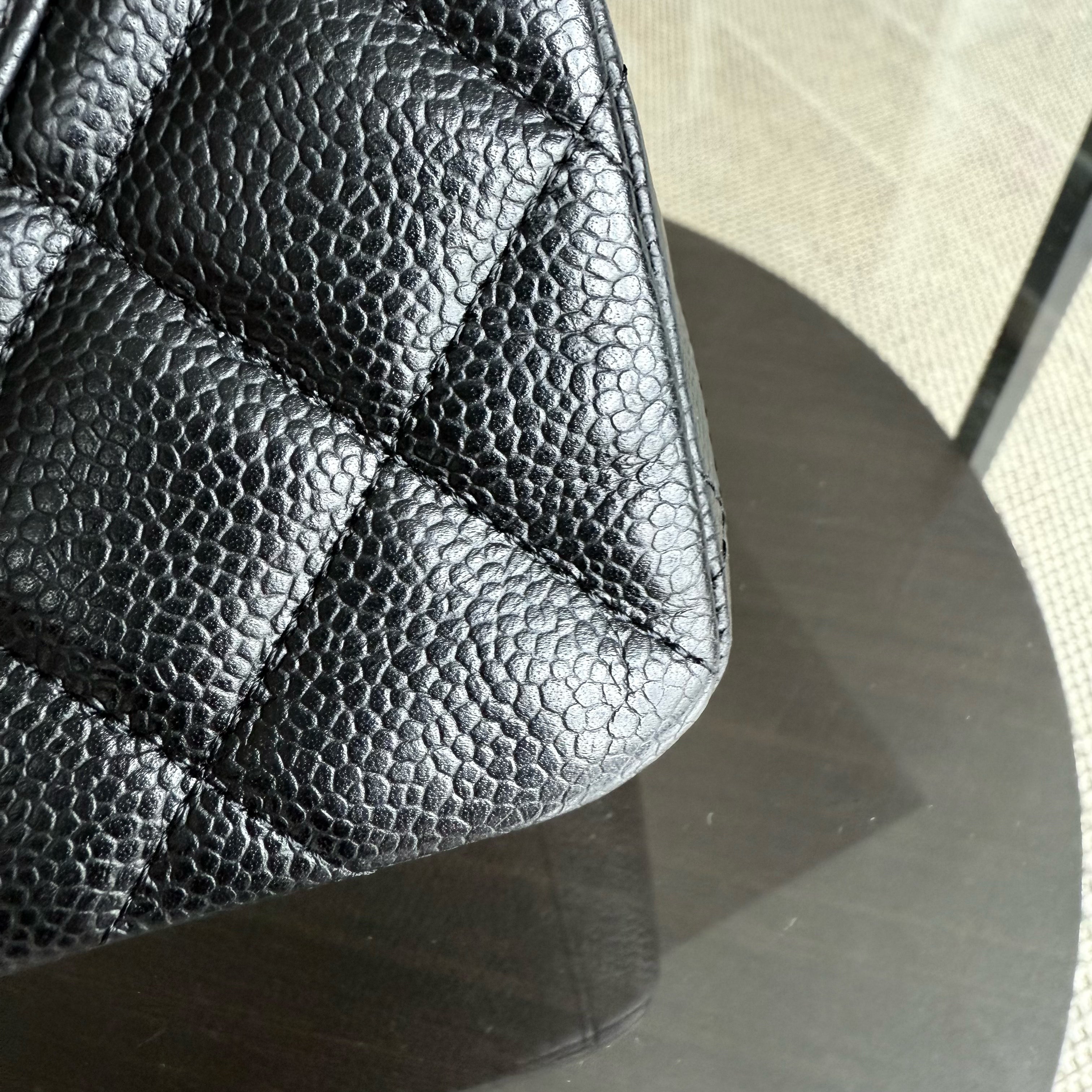 Chanel Classic Flap Maxi - Caviar 33CM Quilted Black Gold Hardware Series 13