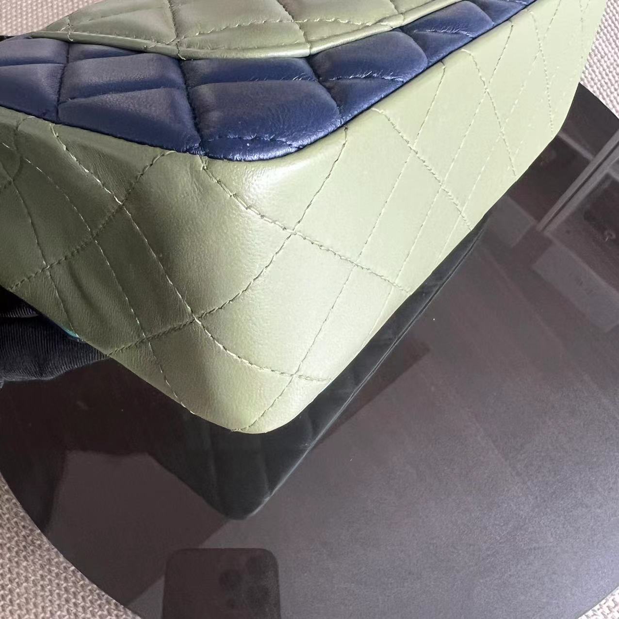 Mini Classic Flap Quilted Lambskin Multi-color Blue Green Silver Hardware Series 21