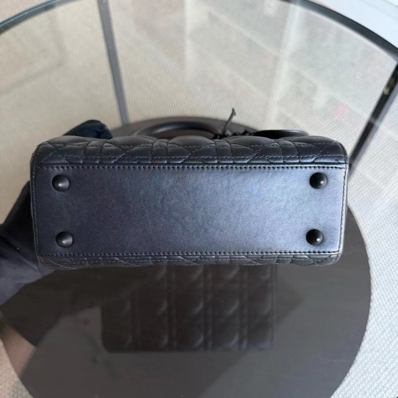 Dior Lady Small ABC - All Black Cannage Calfskin Black Hardware