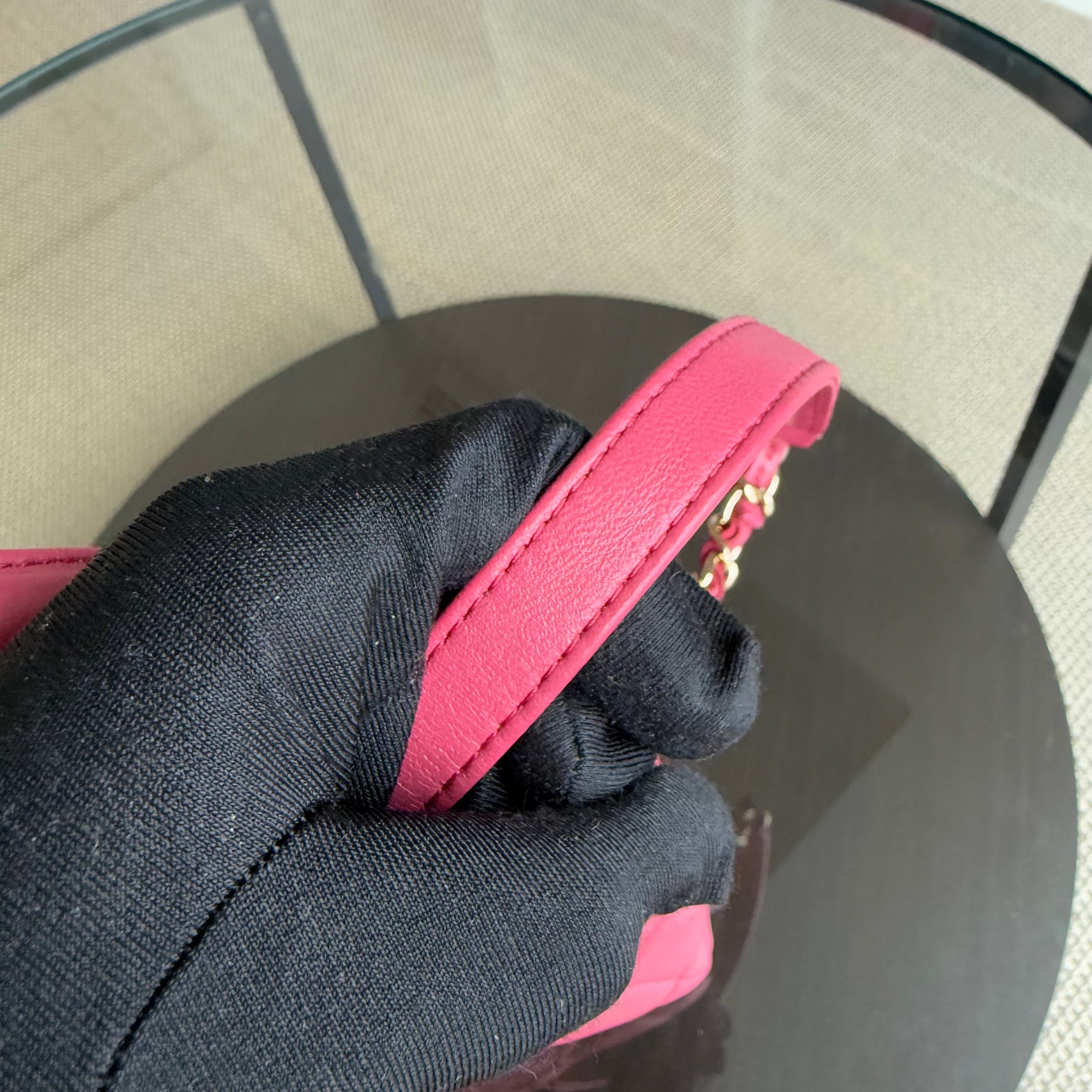 Chanel Trendy CC Small - Quilted Lambskin Hot Pink Gold Hardware Series 24