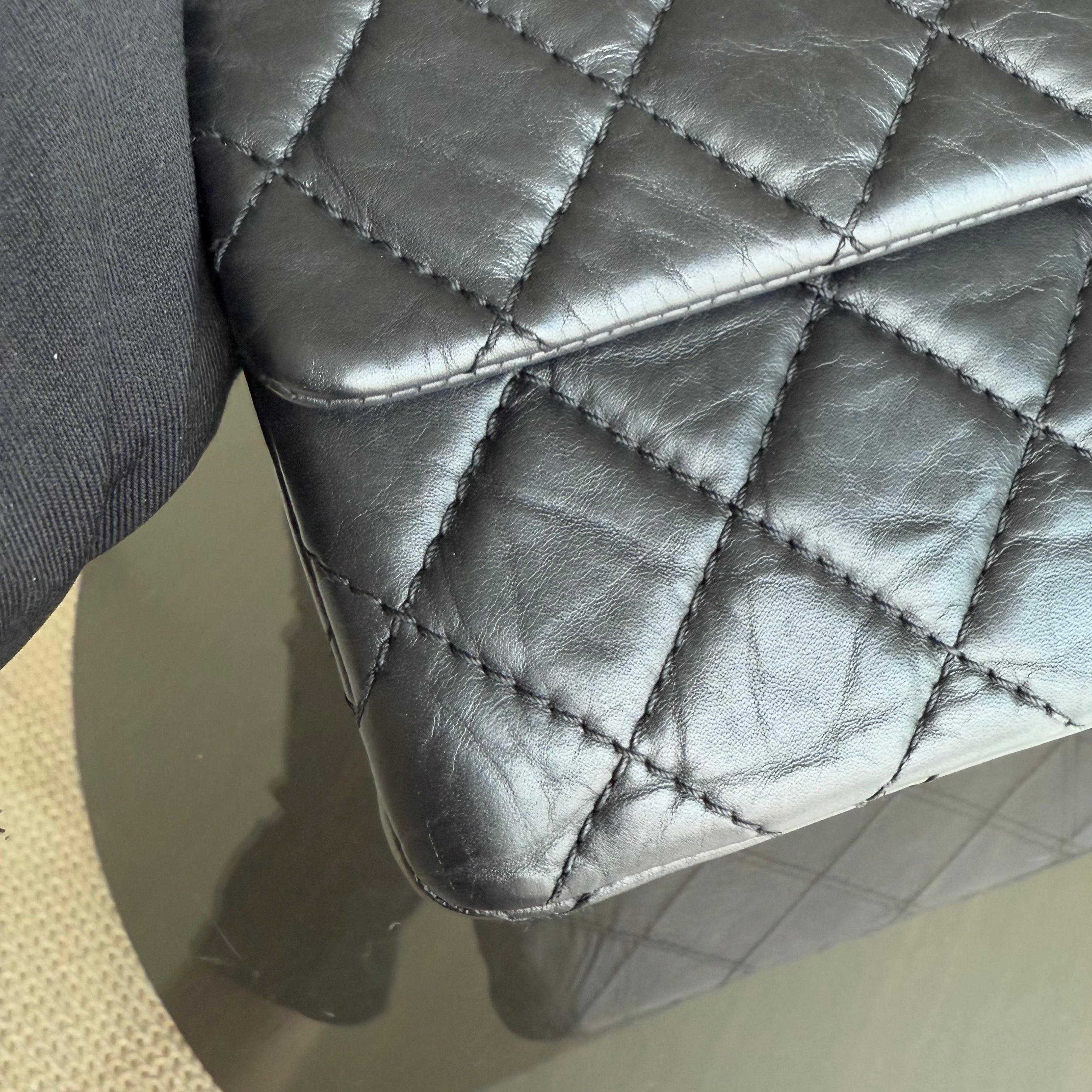 Chanel 2.55 Reissue 226 - Medium Calfskin Quilted Black Gold Hardware Series 15