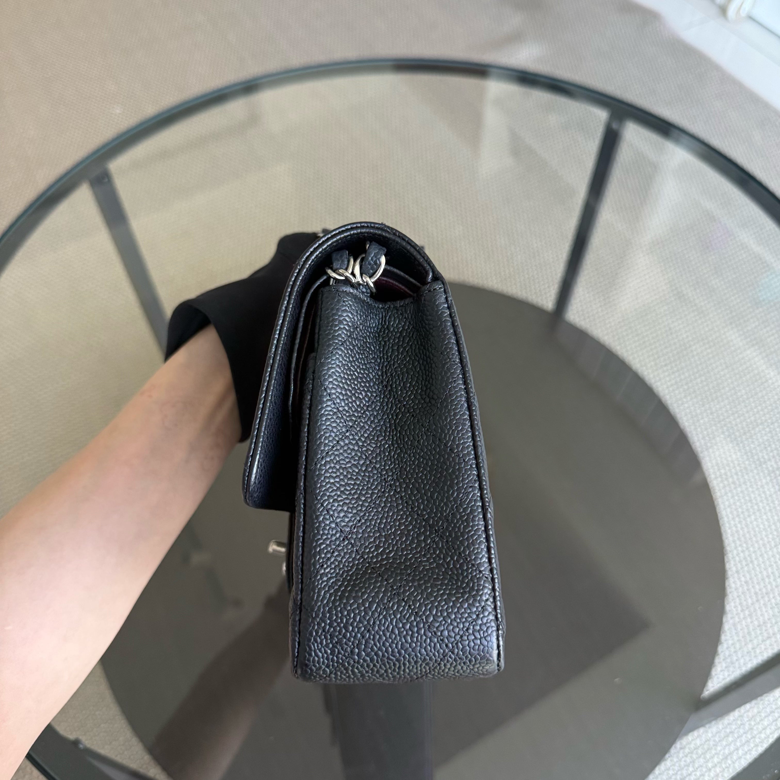 Chanel Classic Flap Medium - Caviar 25CM Quilted Black Silver Hardware Series 16