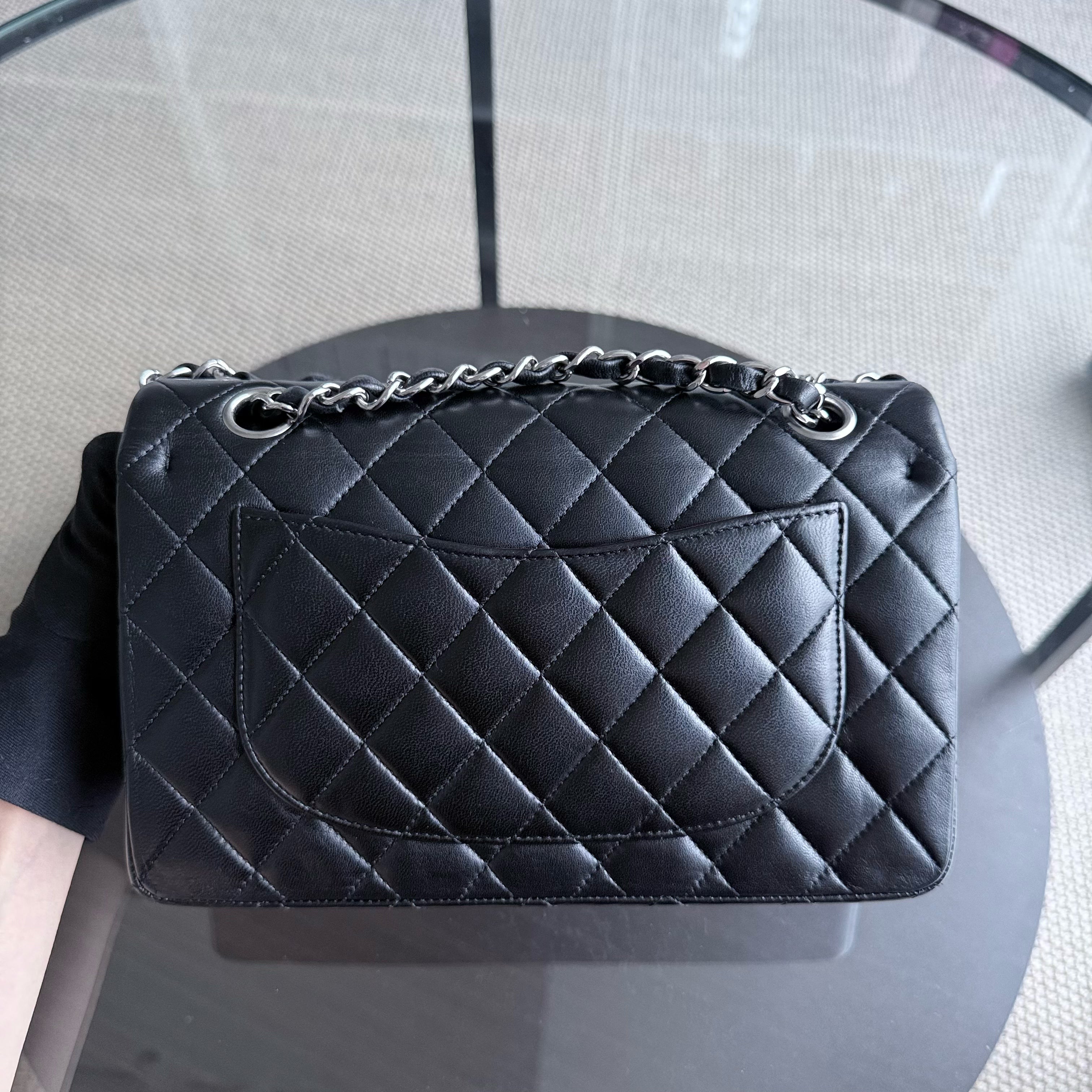 Chanel Classic Flap Small - 23CM Quilted Lambskin Black Silver Hardware Series 14