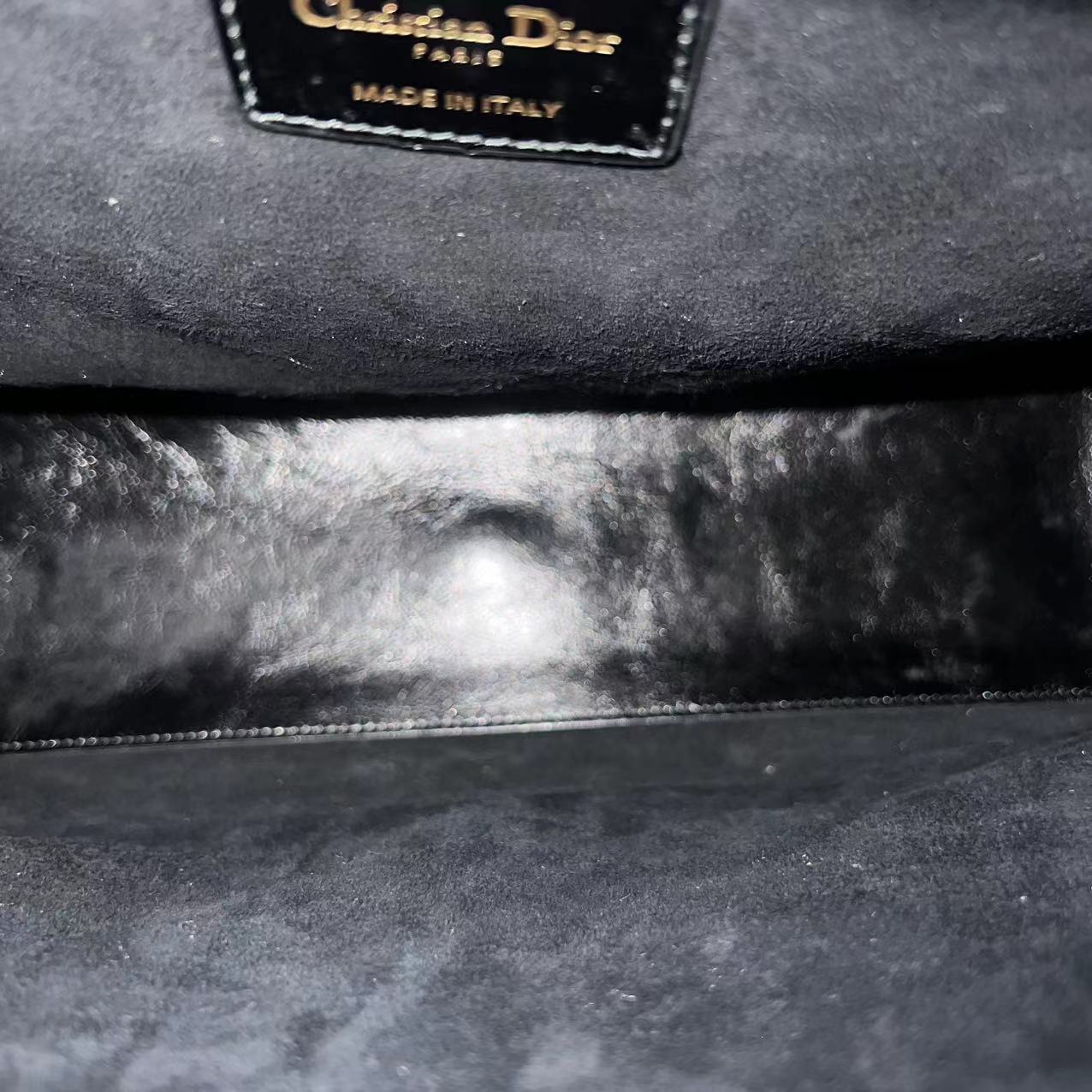 *Flap Version* Dior Lady Large Glazed Calfskin Black Golden Hardware With Strap - Luxury Evermore