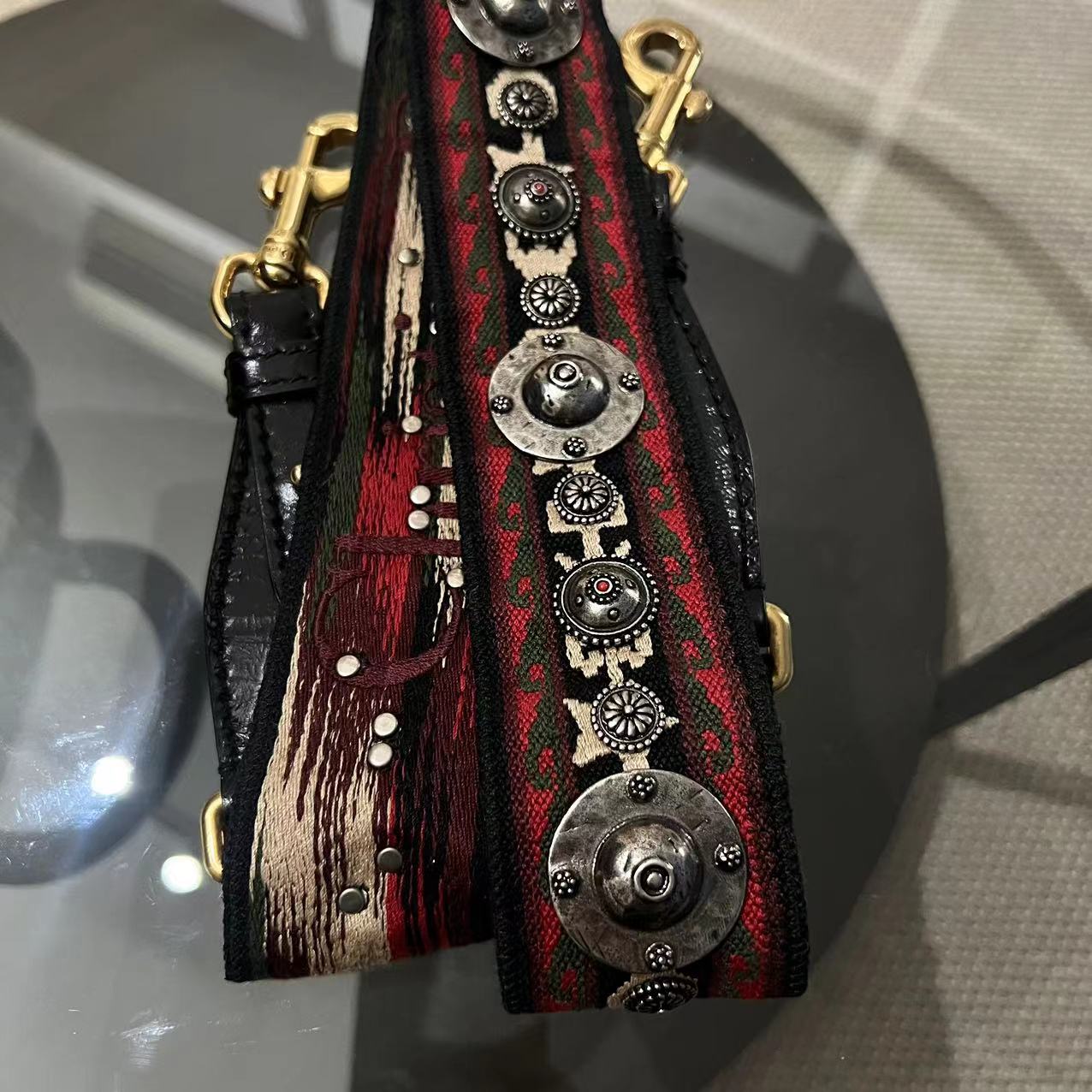 *Flap Version* Dior Lady Large Glazed Calfskin Black Golden Hardware With Strap - Luxury Evermore