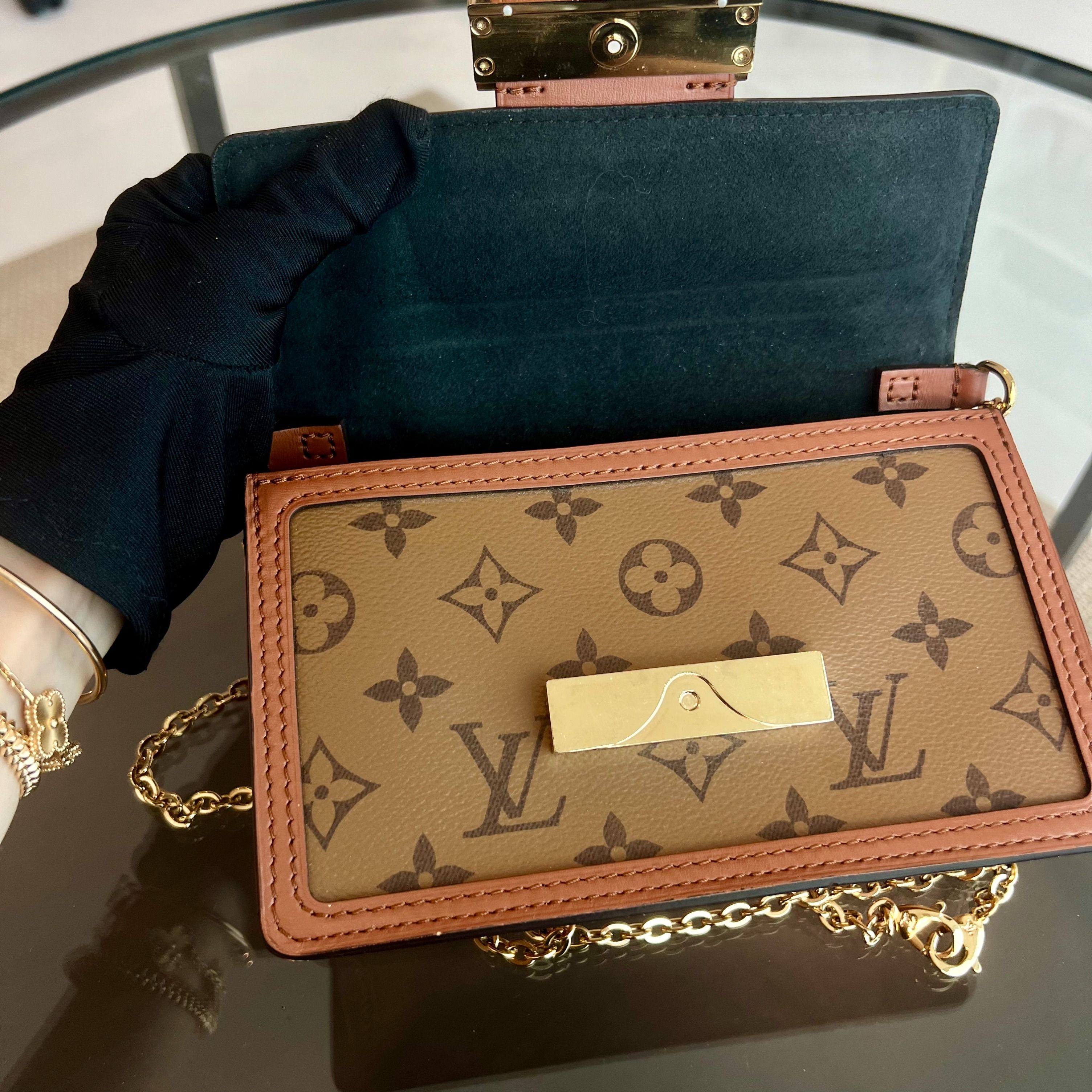 *Full Set* Louis Vuitton LV Dauphine WOC Wallet on Chain Monogram Shoulder Bag - Luxury Evermore