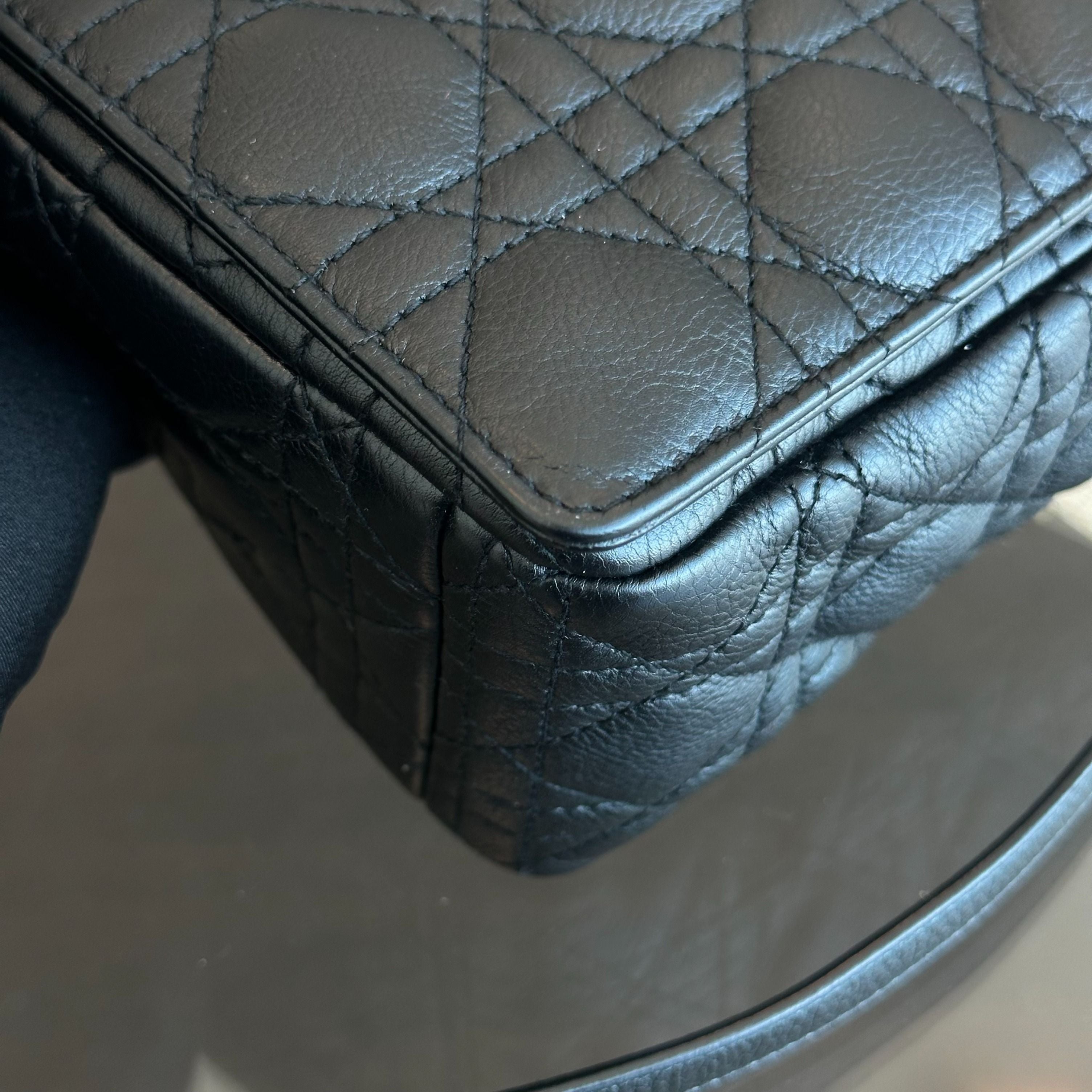 *Full Set, Receipt, 2022* Dior Caro Large Cannage Calfskin Black GHW - Luxury Evermore