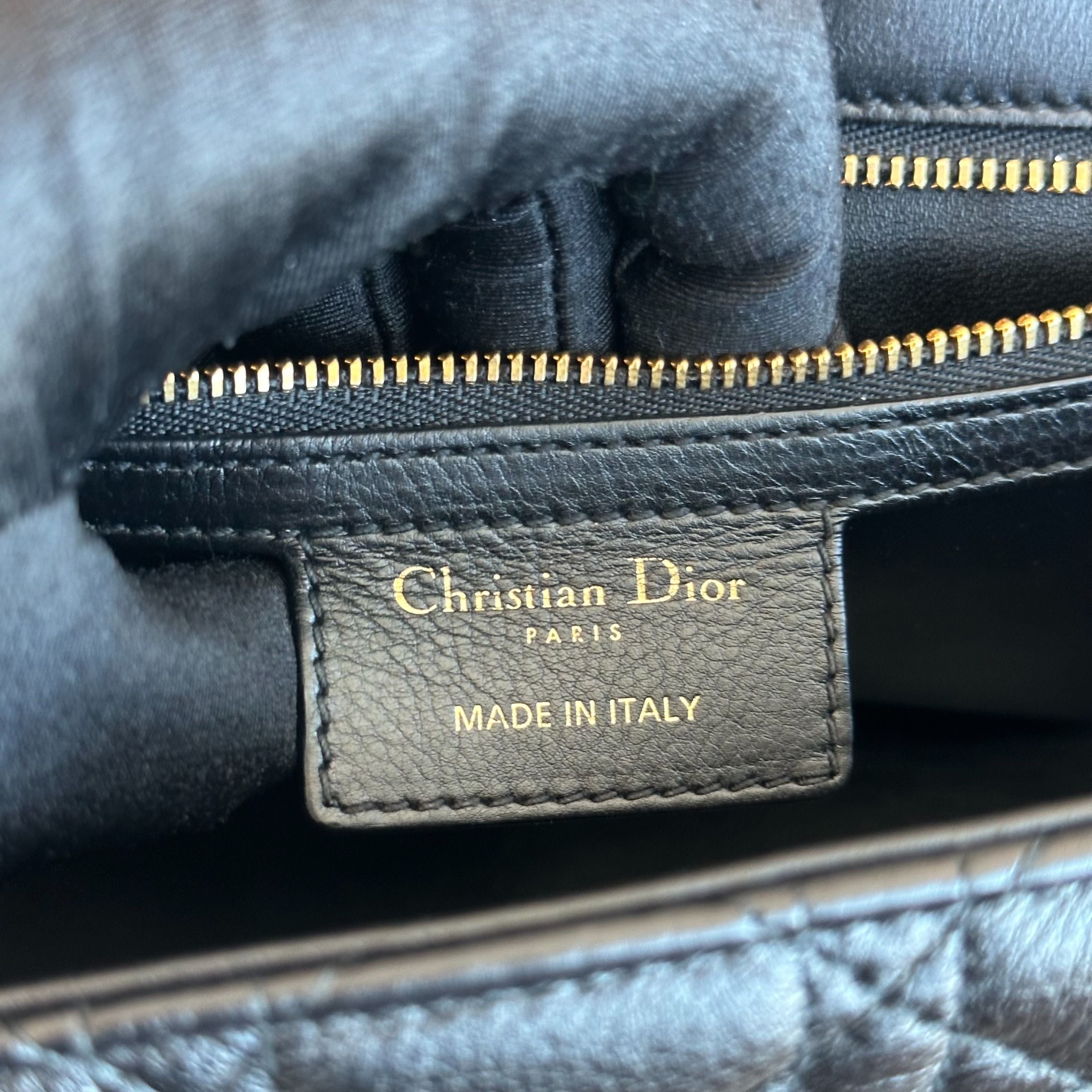 *Full Set, Receipt, 2022* Dior Caro Large Cannage Calfskin Black GHW - Luxury Evermore