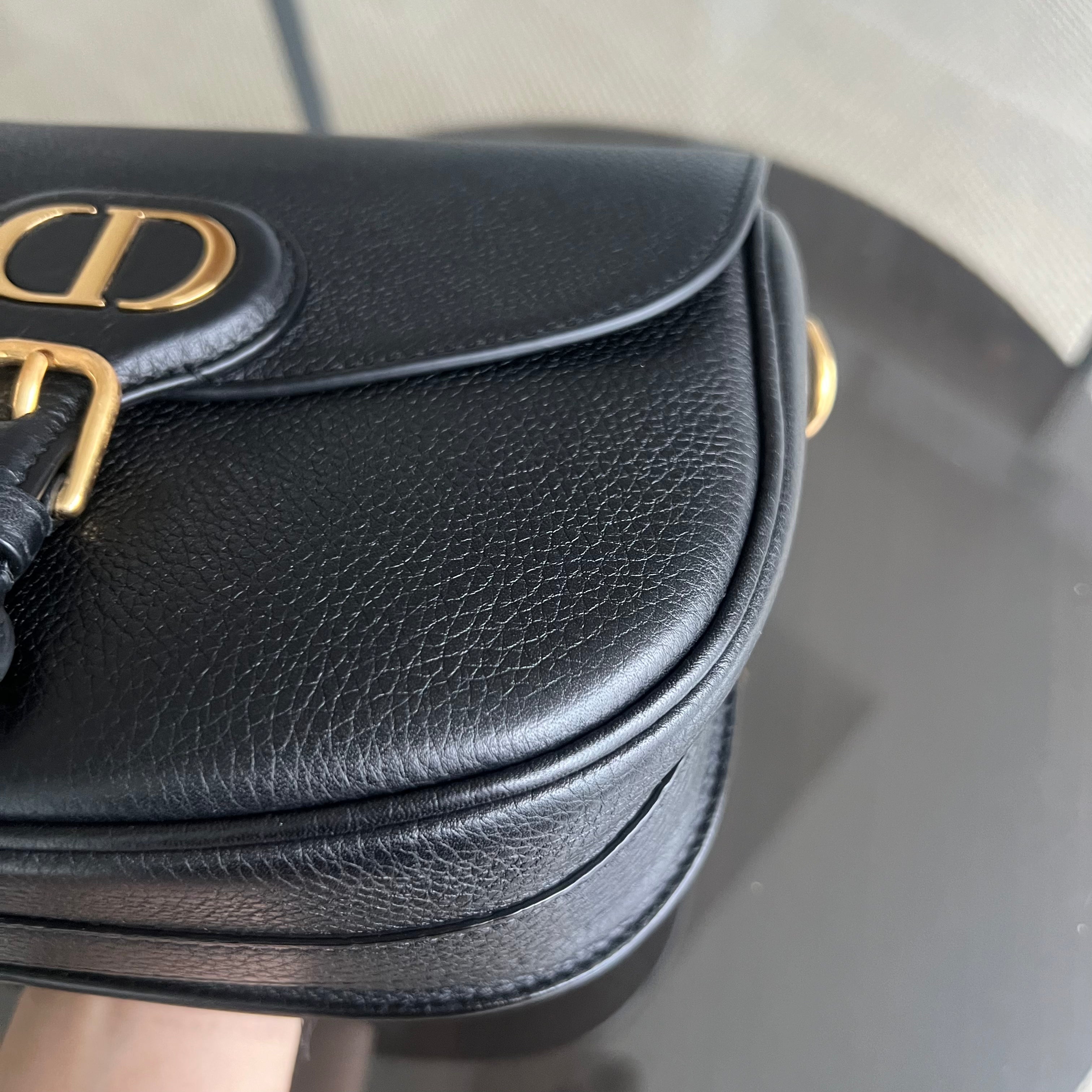 *Full Set, Receipt* Dior Bobby Medium Grained Calfskin Black Golden Hardware - Luxury Evermore