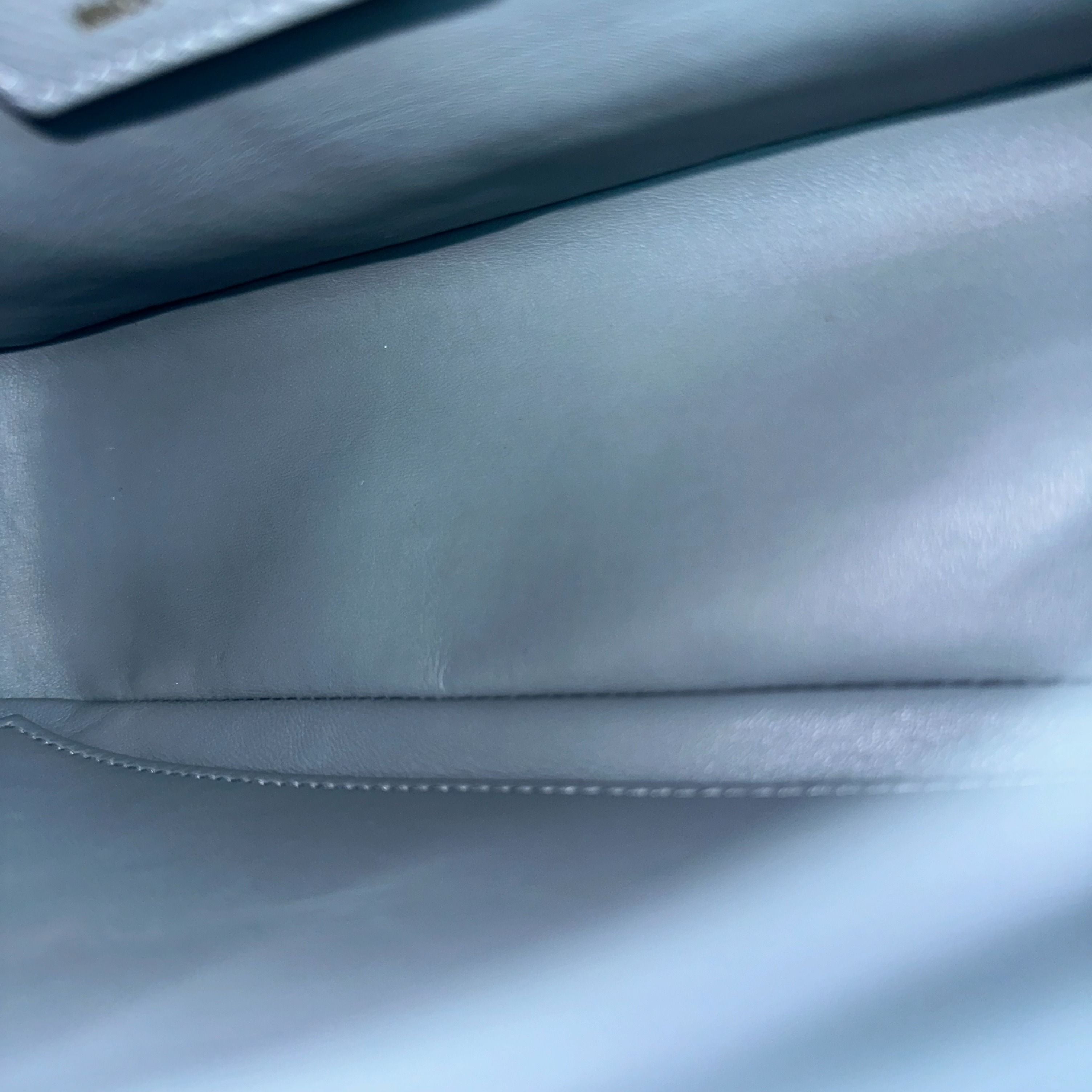 *Full Set, Receipt* Dior Caro Medium Calfskin Flap Haze Blue GHW - Luxury Evermore